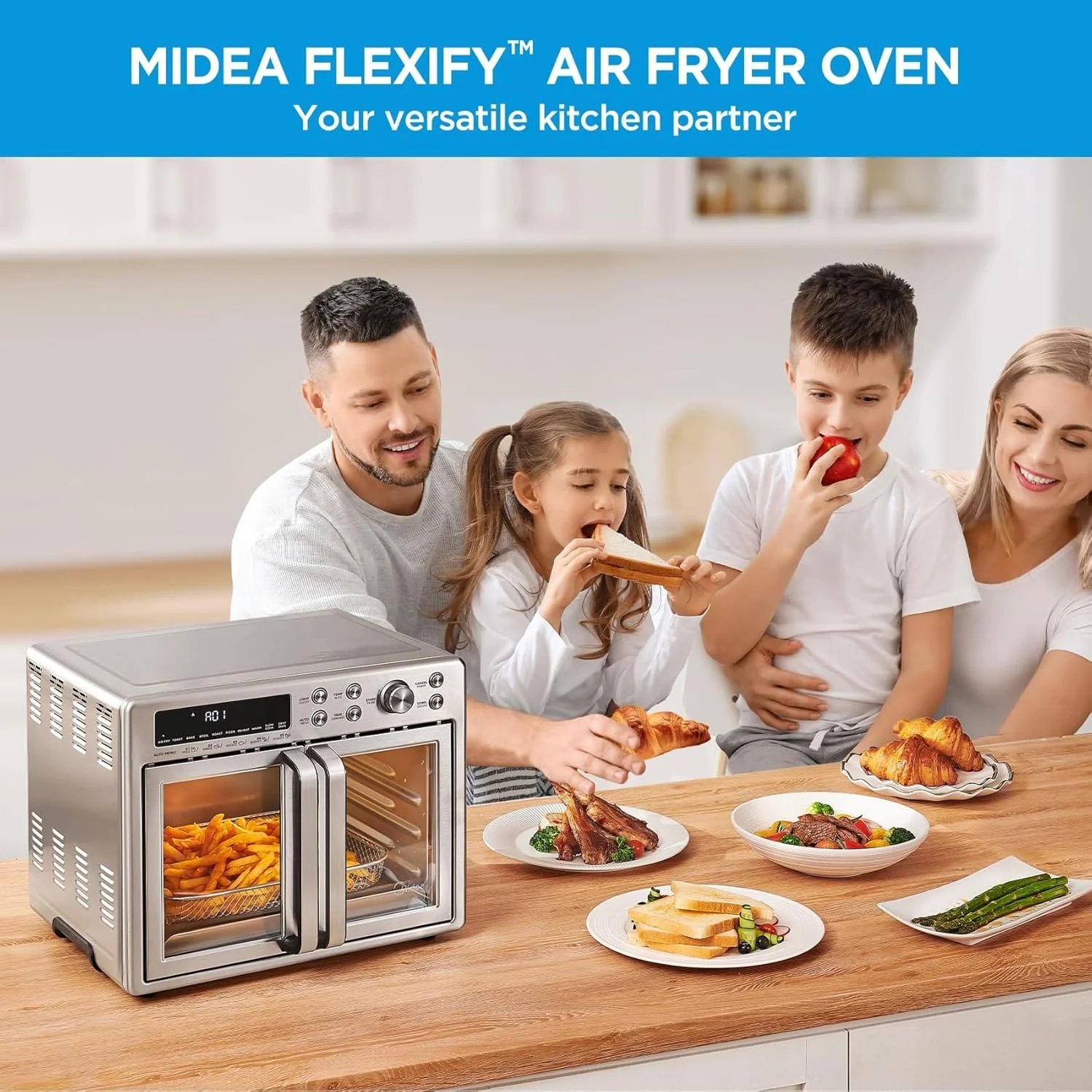 Midea Flexify French Door Air Fryer Oven, Extra-Large Air Fryer & Toaster Oven Combo, Stainless Steel - Certified Refurbished - Image 10
