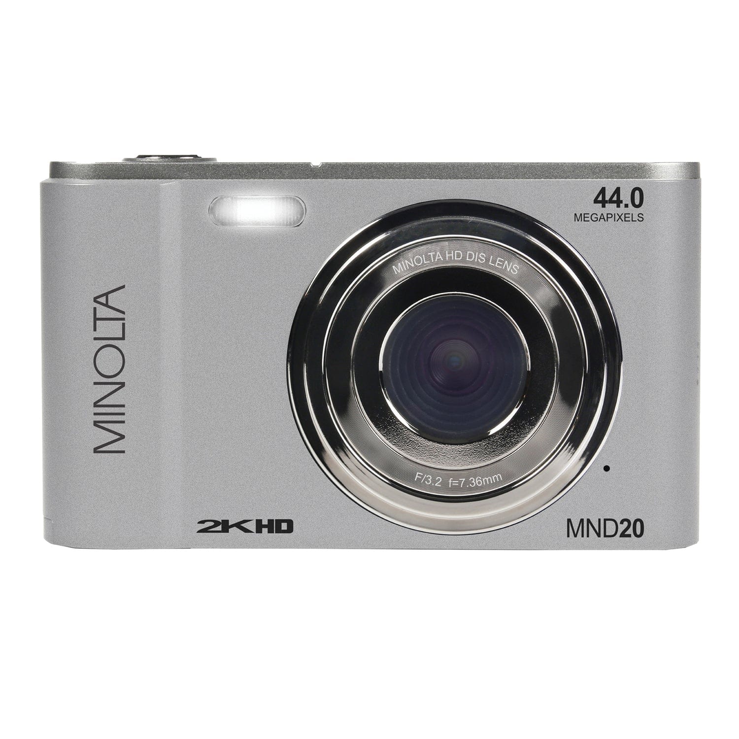 Minolta MND20 16x Digital Zoom 44 MP/2.7K Quad HD Digital Camera, Silver