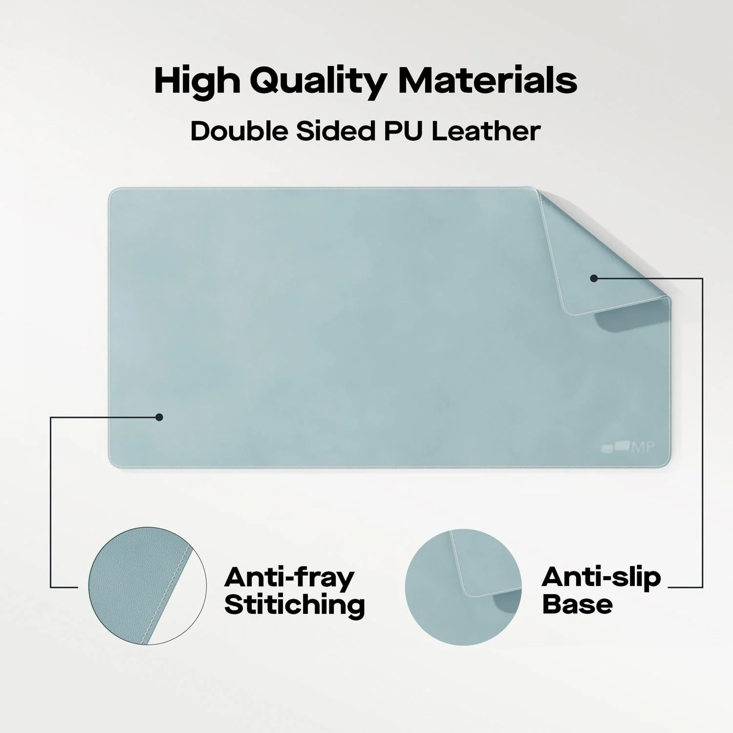 Mobile Pixels PU Leather Desk Mat, Haze Blue - Image 2