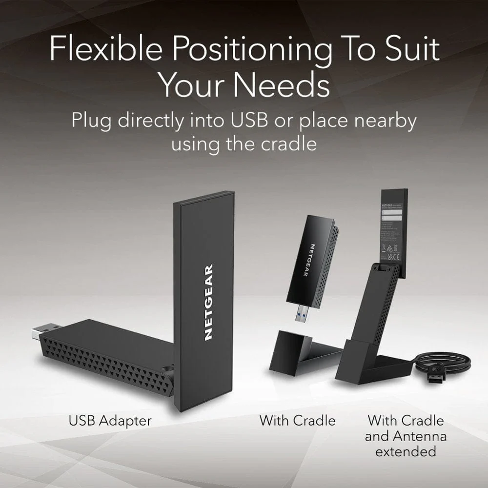 Netgear A8000 Nighthawk AXE3000 Tri-Band Wireless Gigabit Speed Up to 3Gbps WiFi 6 or 6E USB 3.0 Adapter - Certified Refurbished - Image 8