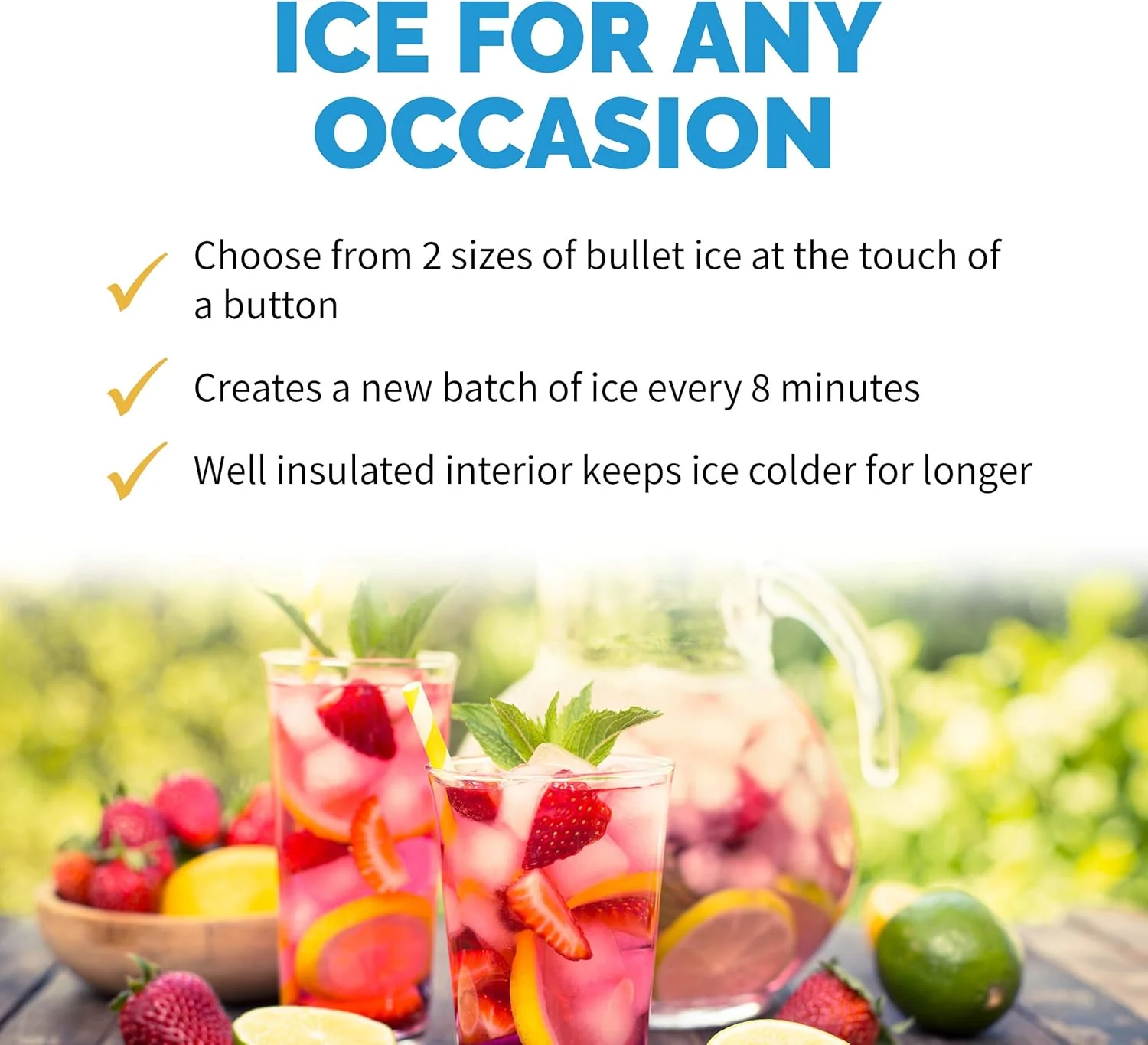 Newair Portable Ice Maker with 2 Ice Sizes, 33 lbs of Ice a Day, White - Certified Refurbished - Image 5