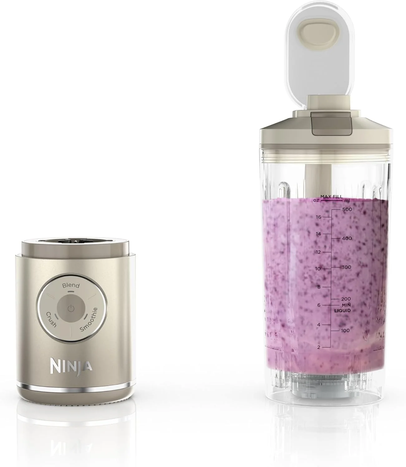 Ninja Blast Max Personal Cordless Blender for Smoothies, Blend, Ice Crush, 22 oz. Twist & Go, Cream - Certified Refurbished
