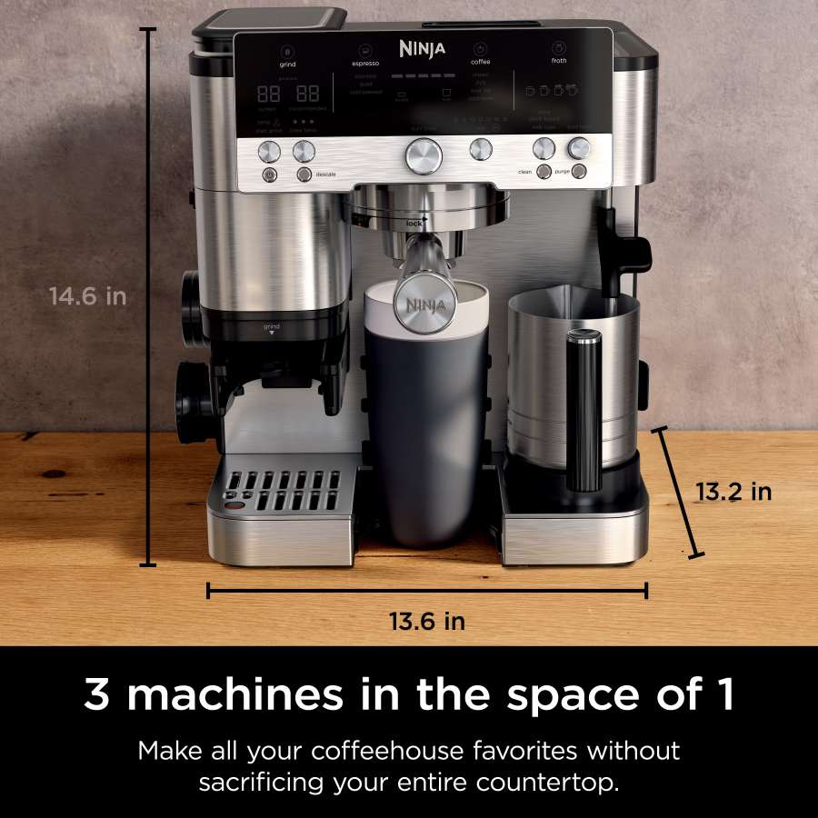 Ninja Luxe Café Premier Series Espresso Machine, Drip Coffee, Cold Brew, Grinder, Tamper, Frother, Silver - Certified Refurbished - Image 11
