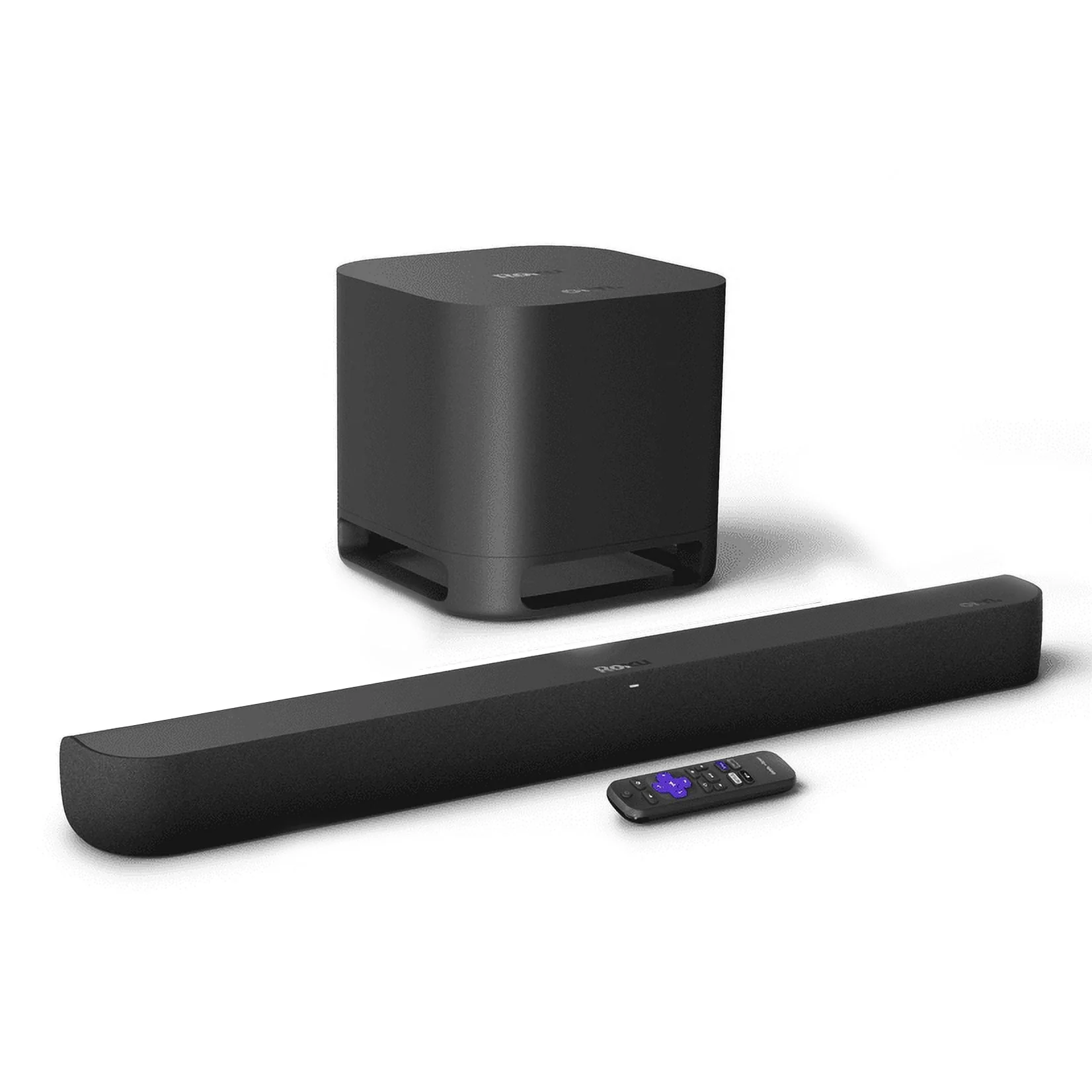 Onn 2.0 Channel Roku Soundbar with Wireless 10" Subwoofer Bundle, Roku Streaming UHD 4K Apps, Black