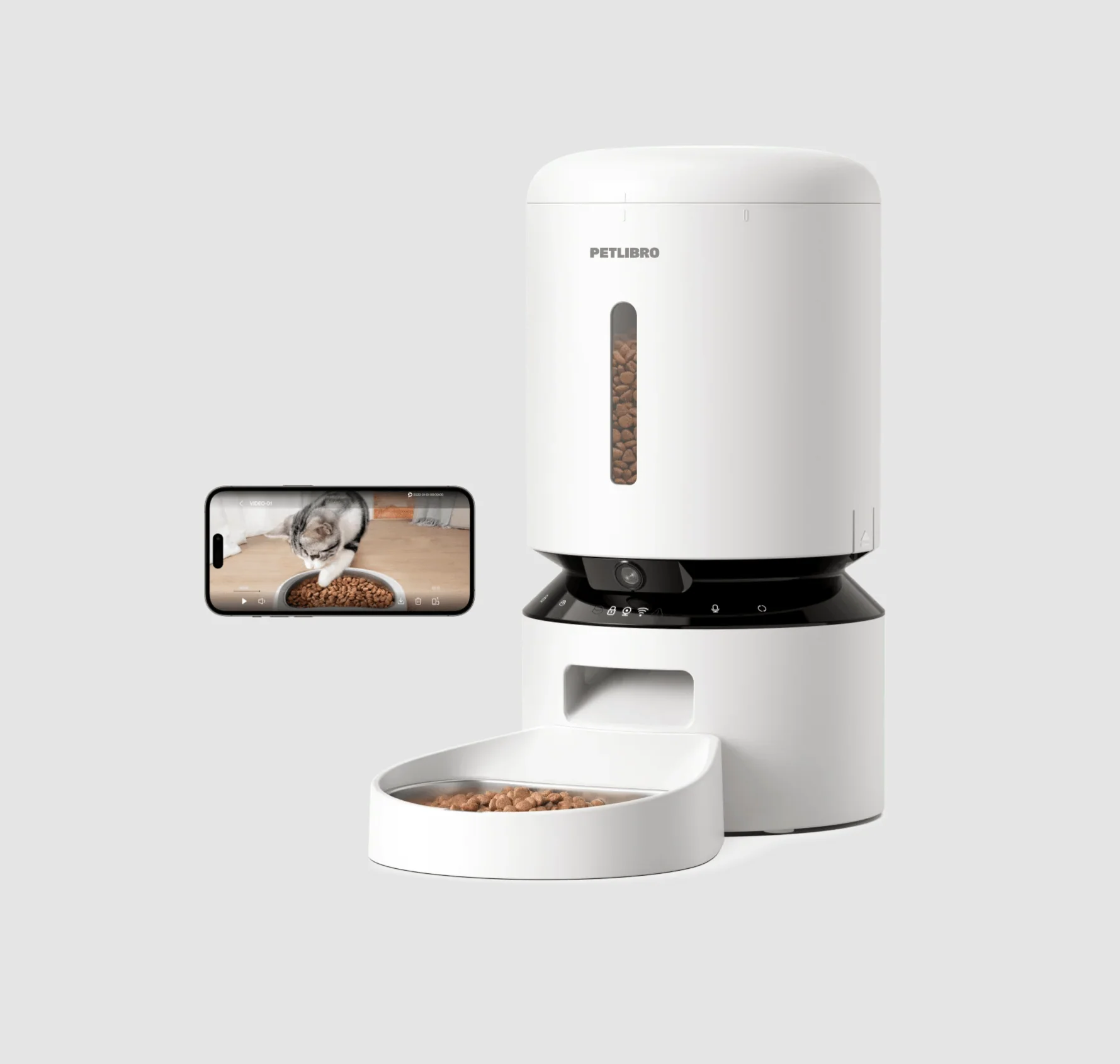 Petlibro Automatic Single Tray Smart Pet Feeder with Video Camera, Night Vision, Motion & Sound Alerts, White - Certified Refurbished - Image 10