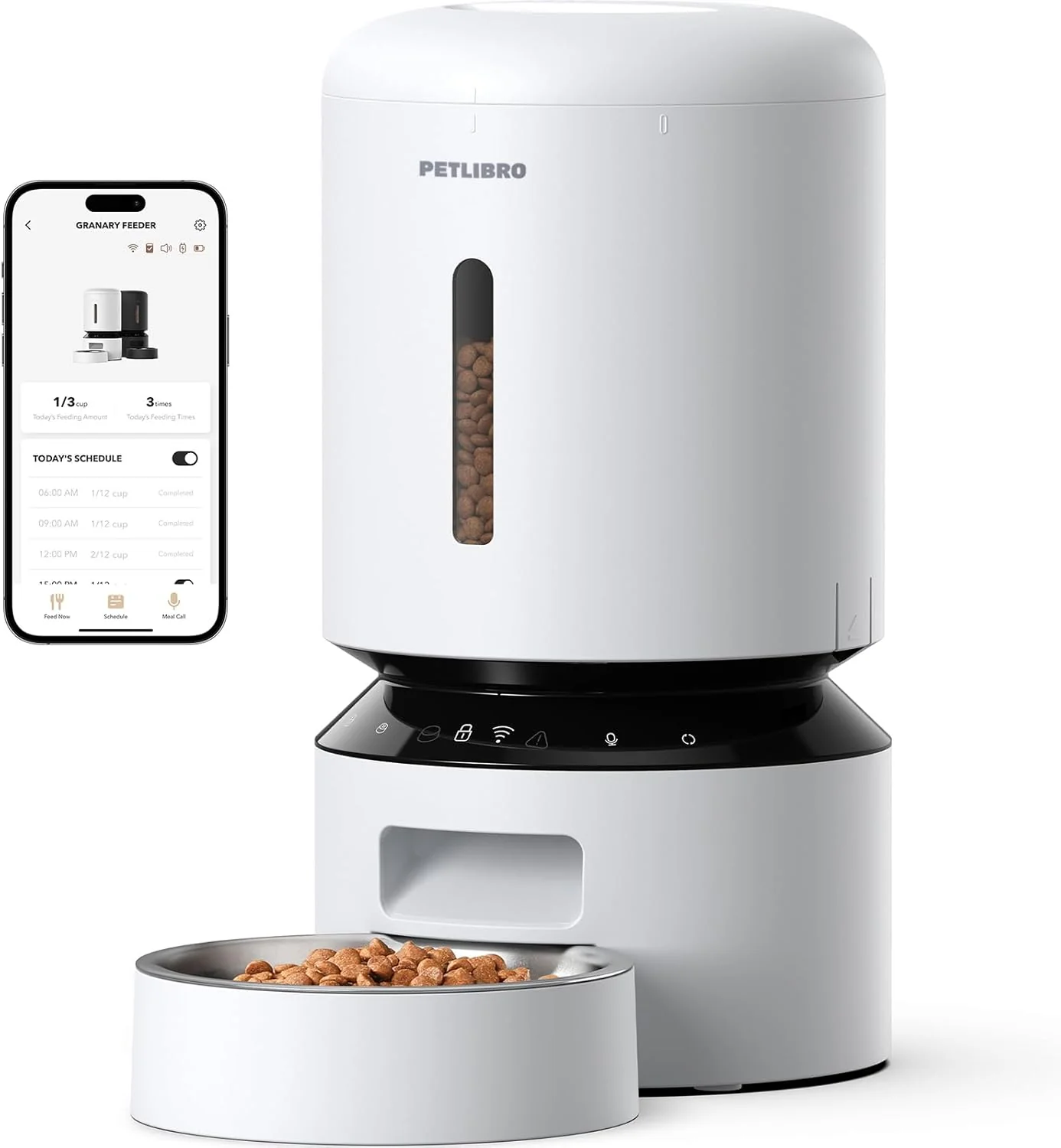 Petlibro Granary 5L Automatic Pet Feeder, WiFi Control, White - Certified Refurbished