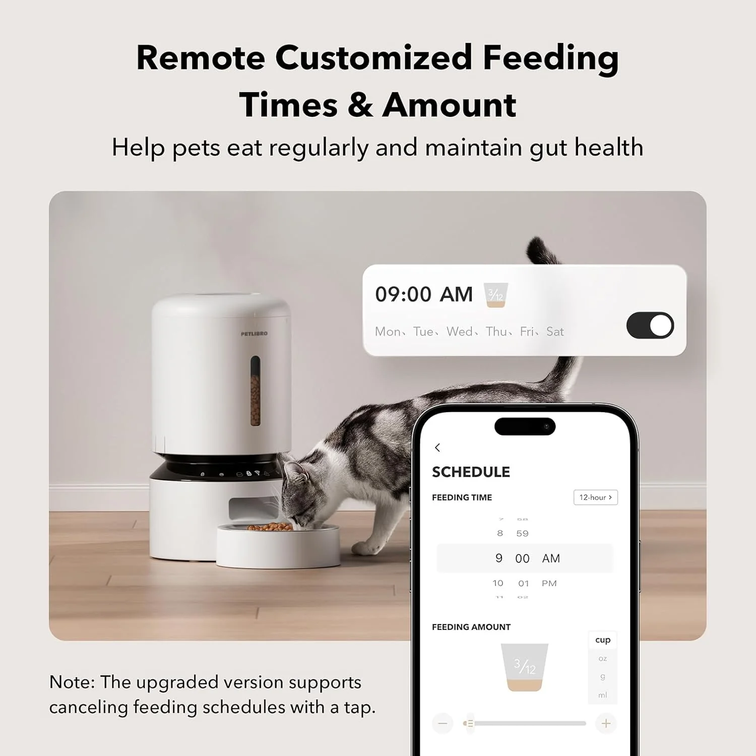 Petlibro Granary 5L Automatic Pet Feeder, WiFi Control, White - Certified Refurbished - Image 3