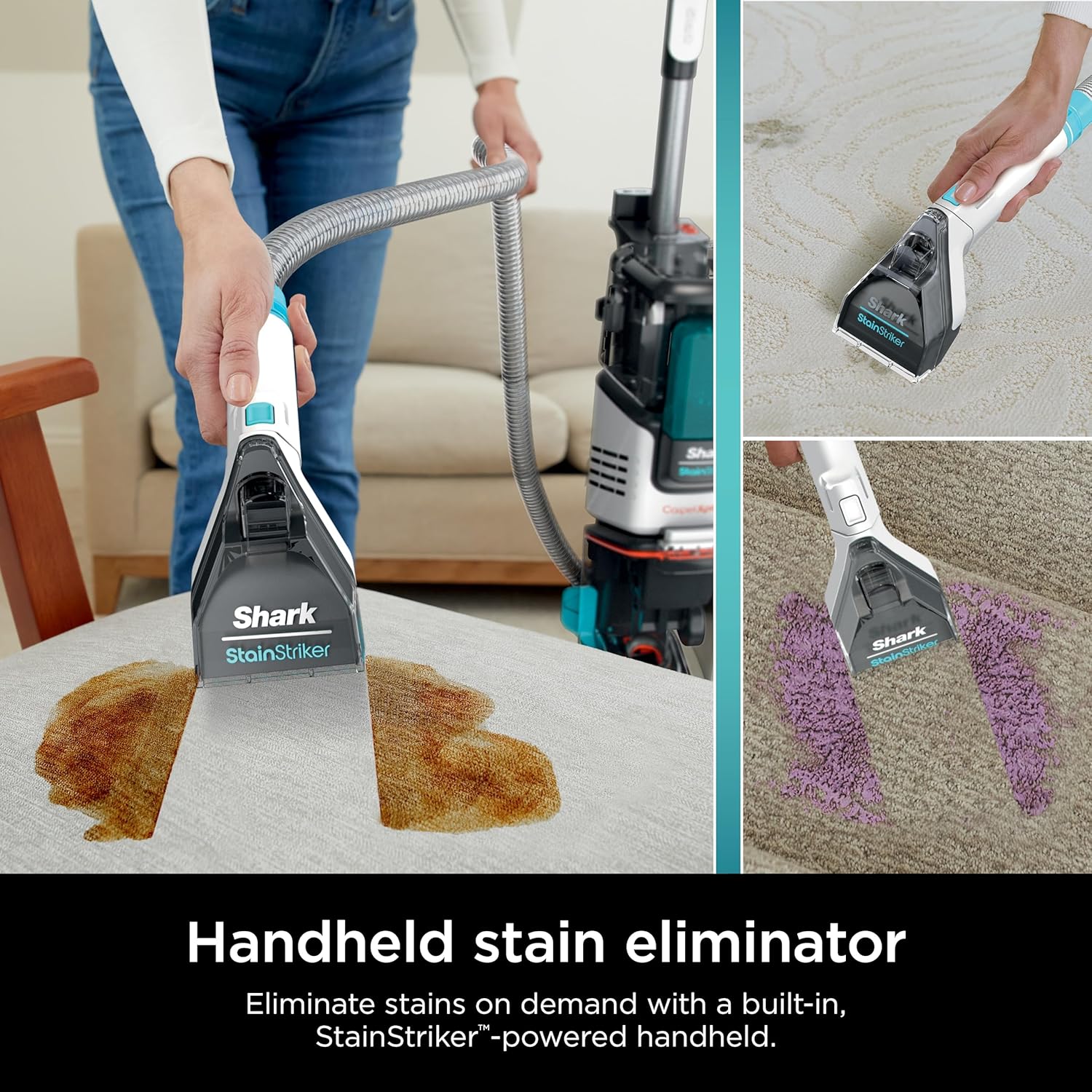 Shark CarpetXpert with Stainstriker Deep Carpet Cleaner, Cyan - Certified Refurbished - Image 3