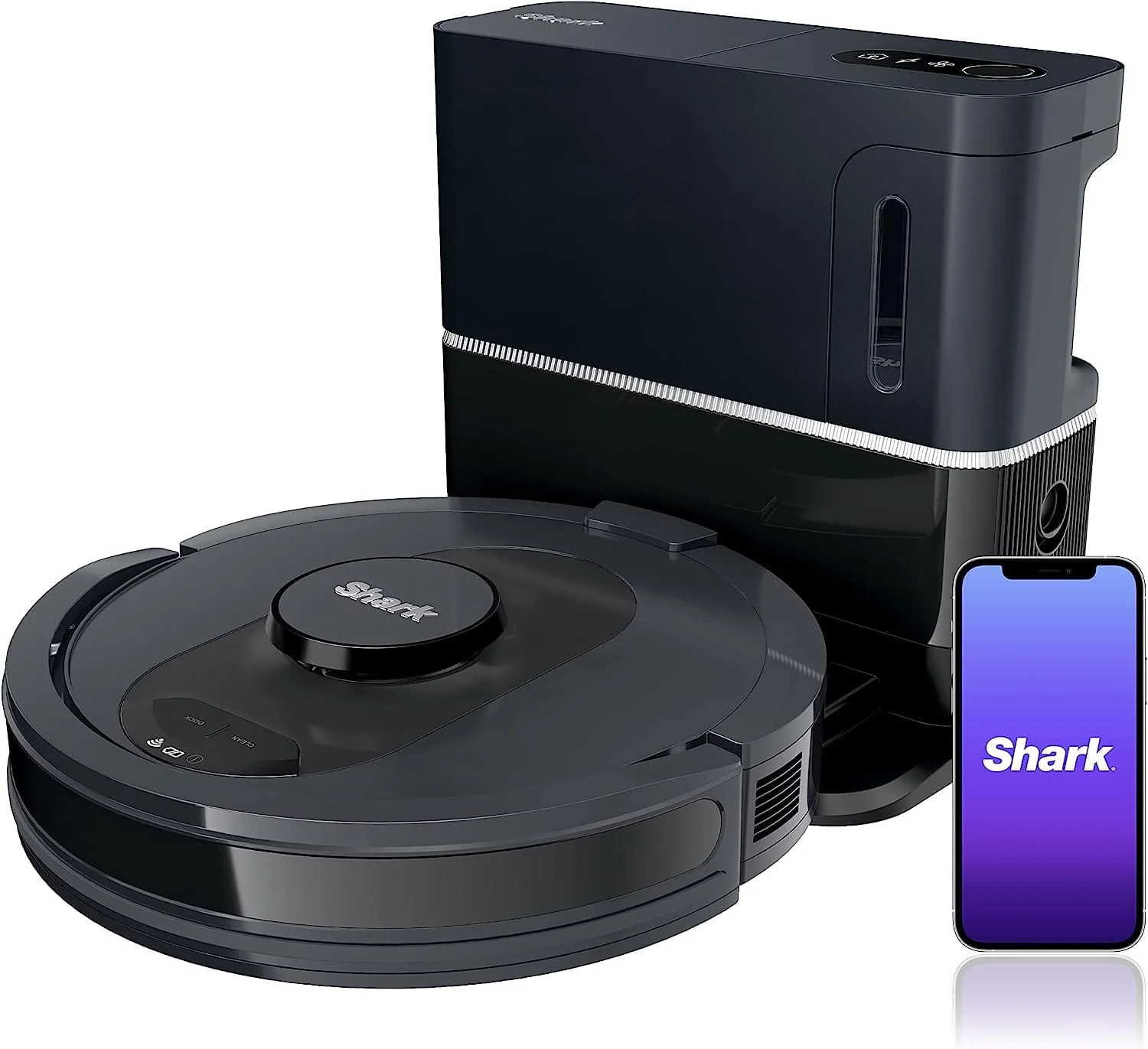 Shark AI ULTRA Robot Vacuum, Self-Empty Base, HEPA, Bagless, 30-Day Capacity LIDAR Navigation for Pet Hair, Smart Control, Black - Certified Refurbished