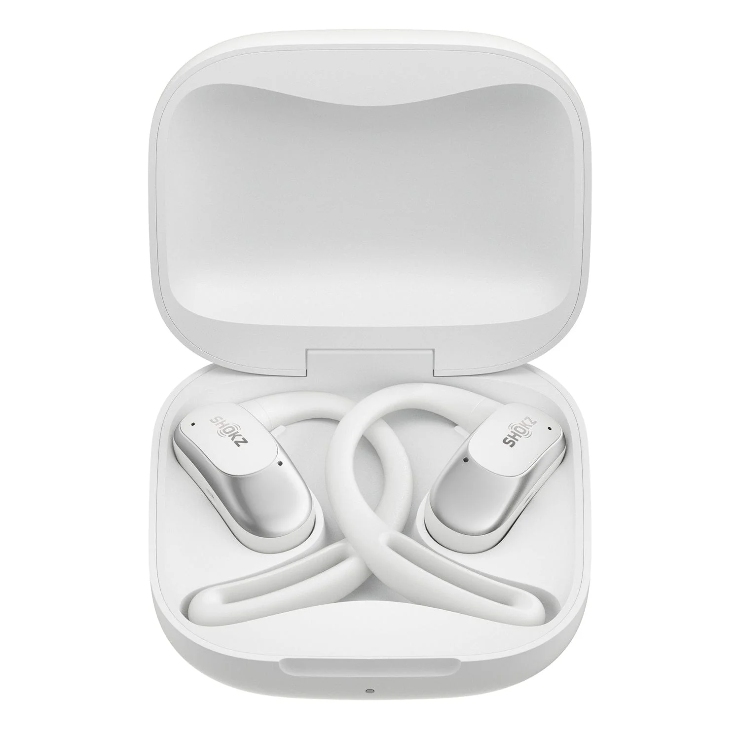Shokz OpenFit Air TWS Bluetooth Open-Ear Earbuds with Mics, Earhooks, and Charging Case, Clear Voice, up to 28 Hours Play Time, IP54, White - Image 4