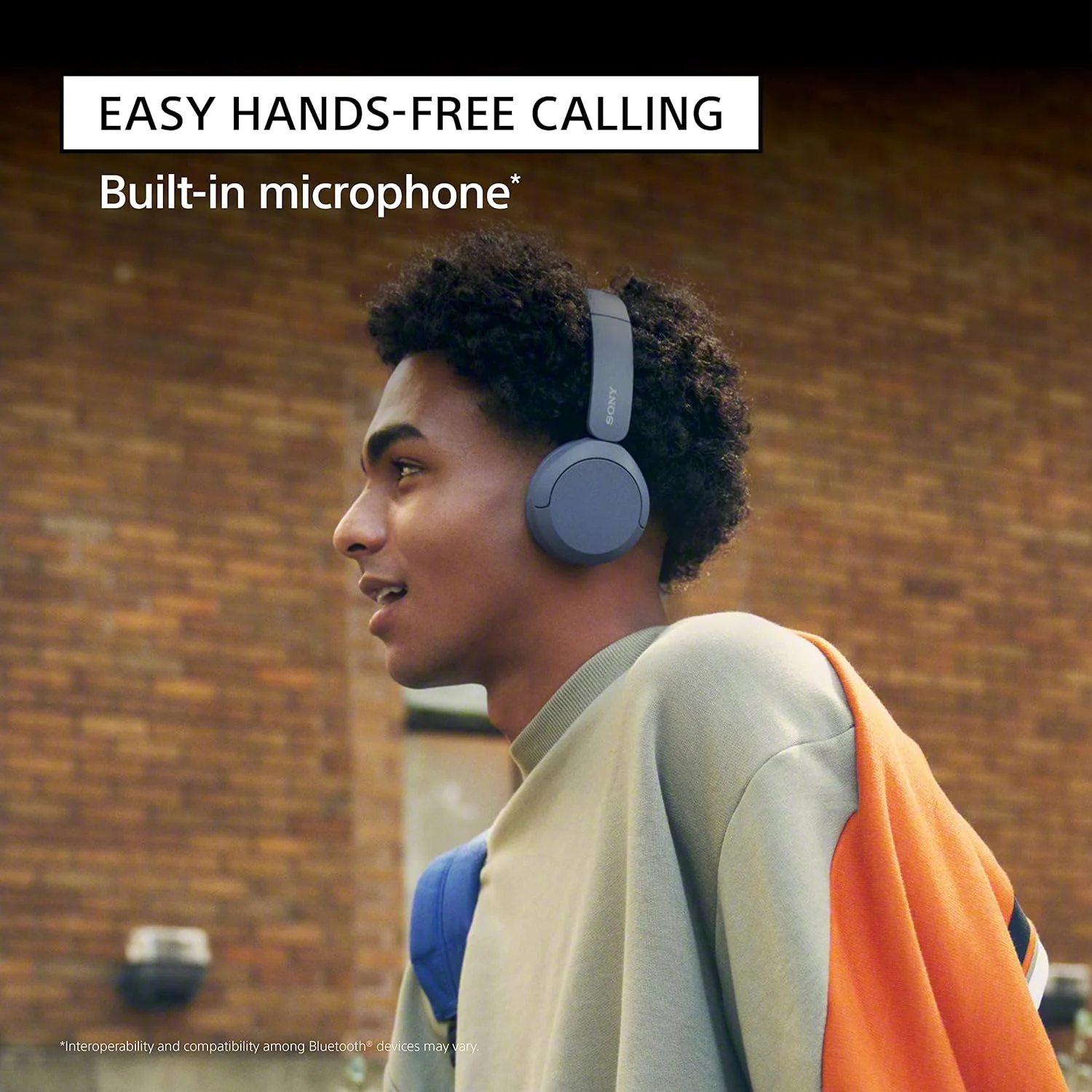 Sony Wireless Headphones with Microphone, Black - Image 4