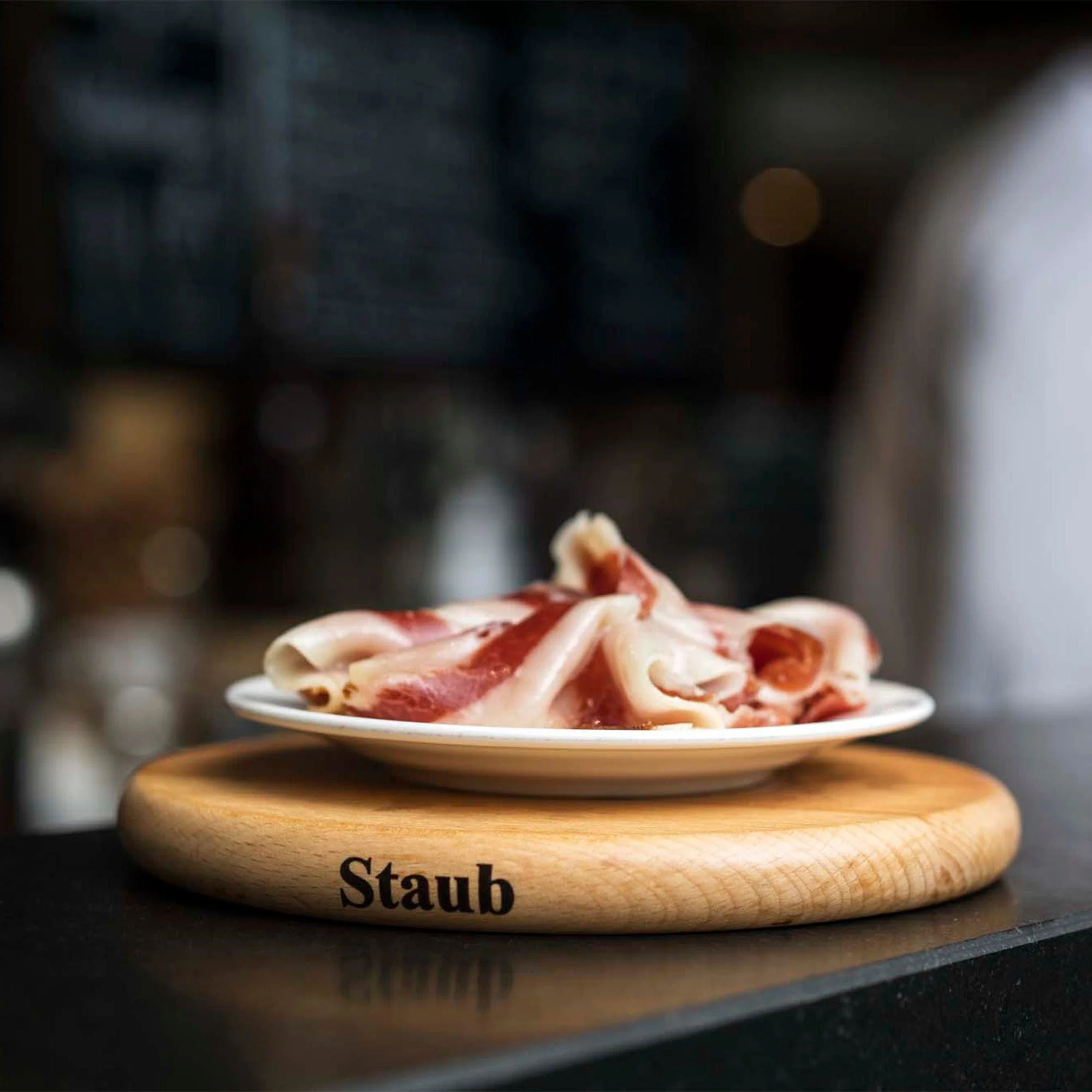 Staub 9-inch Round Magnetic Wood Trivet - Image 2