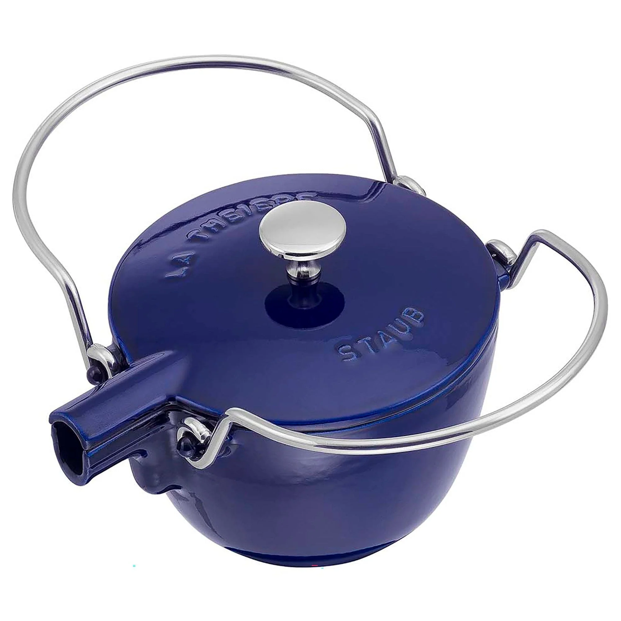 Staub Cast Iron 1-qt Round Tea Kettle - Dark Blue - Image 2