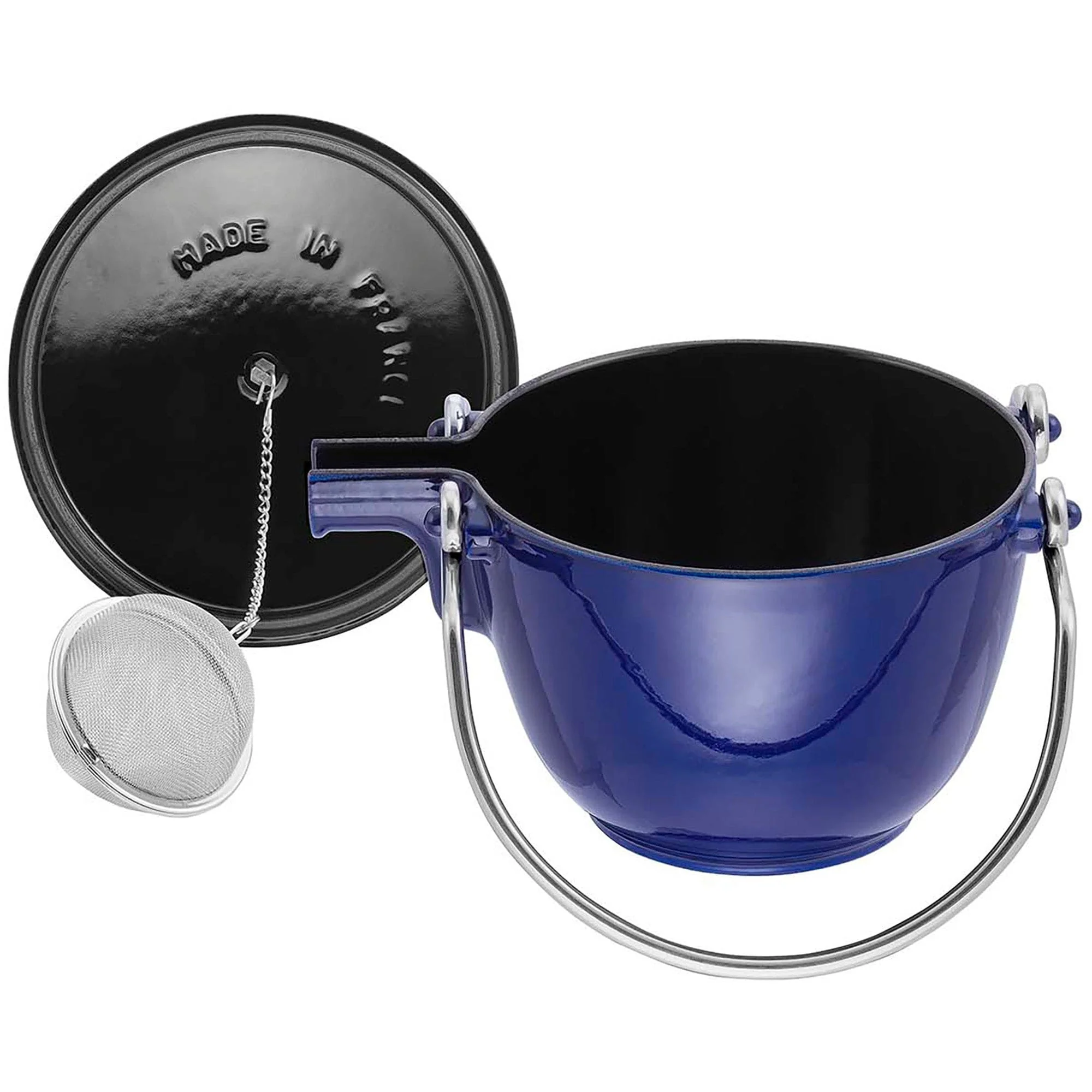 Staub Cast Iron 1-qt Round Tea Kettle - Dark Blue - Image 3