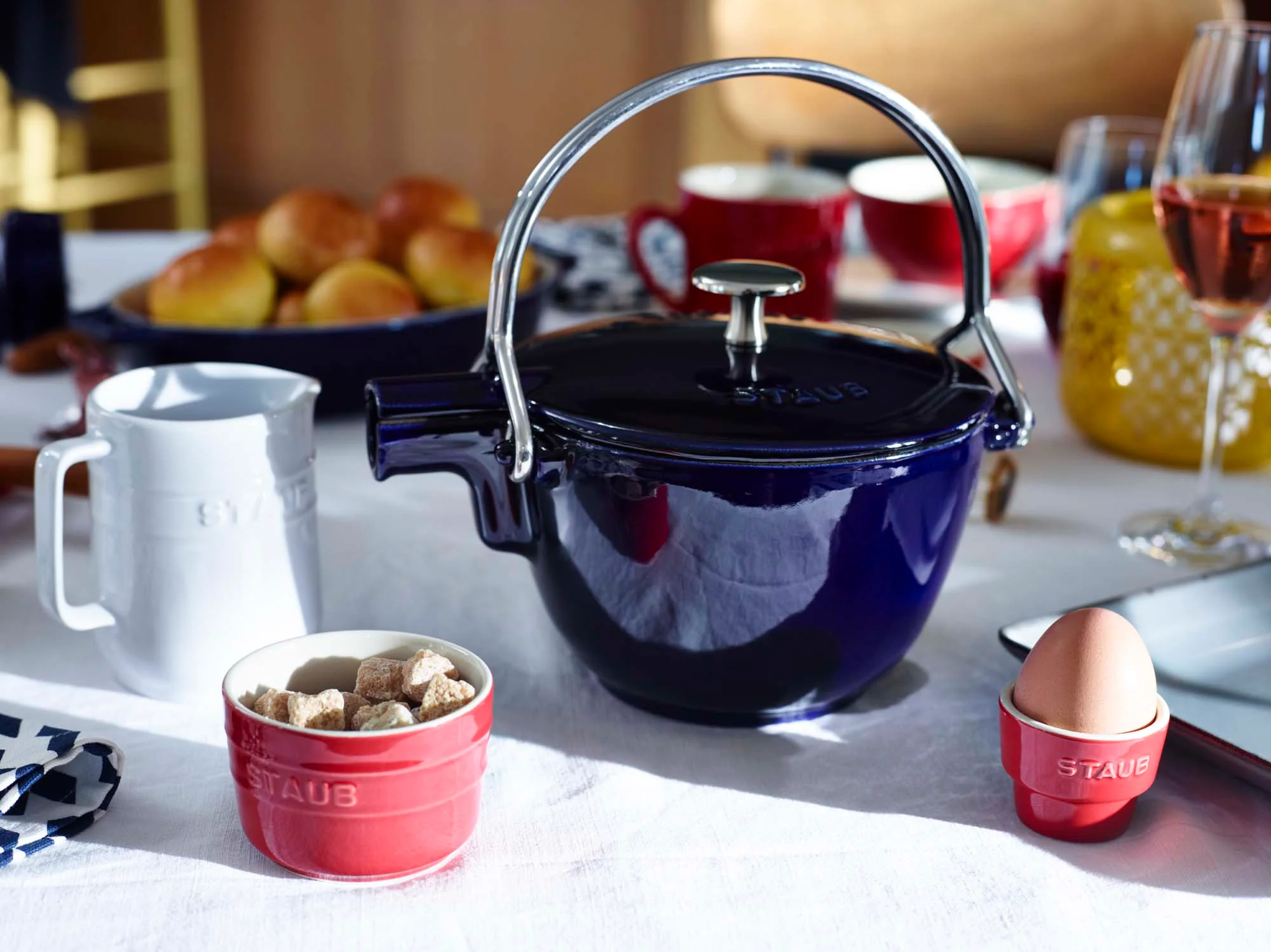 Staub Cast Iron 1-qt Round Tea Kettle - Dark Blue - Image 5