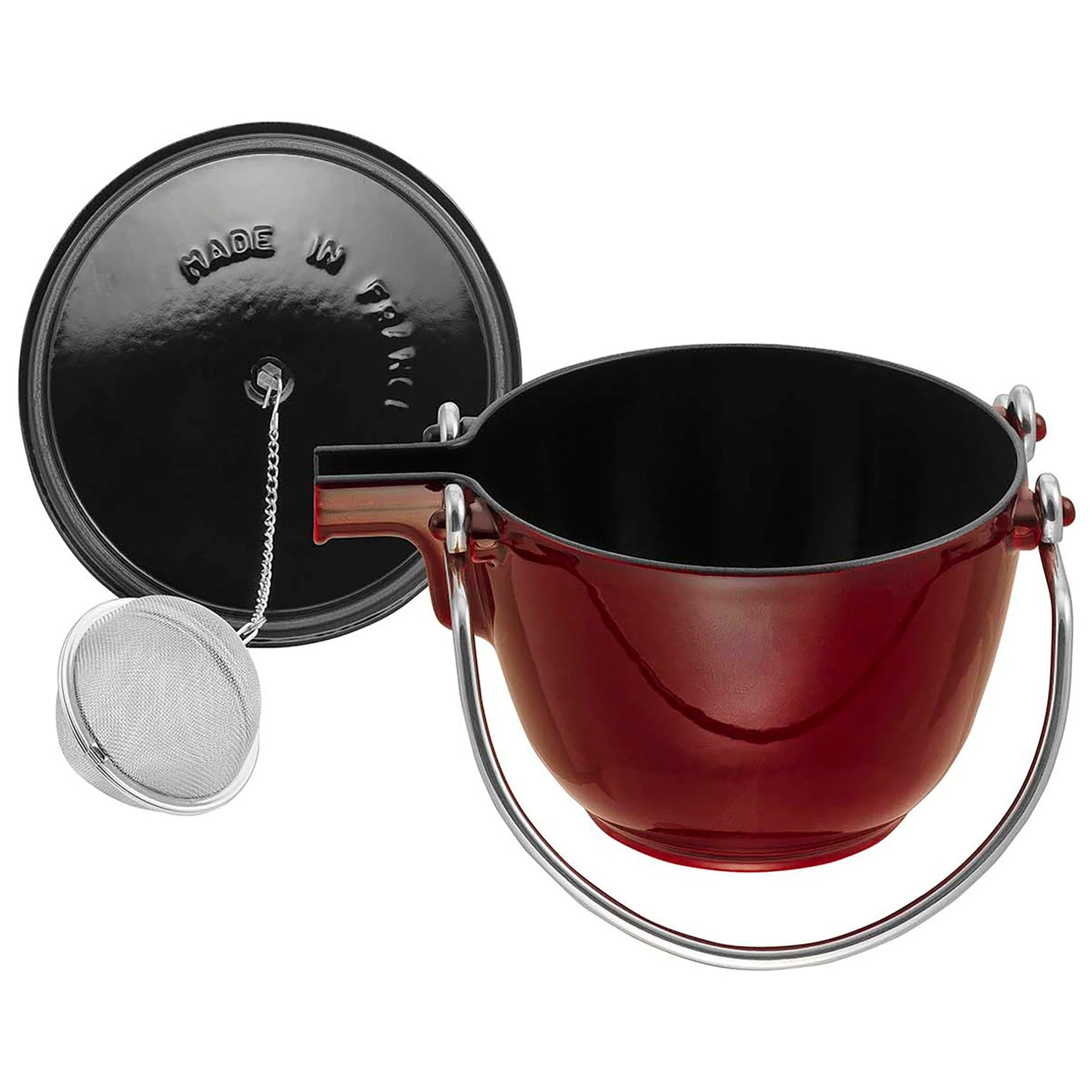 Staub Cast Iron 1-qt Round Tea Kettle - Grenadine - Image 2