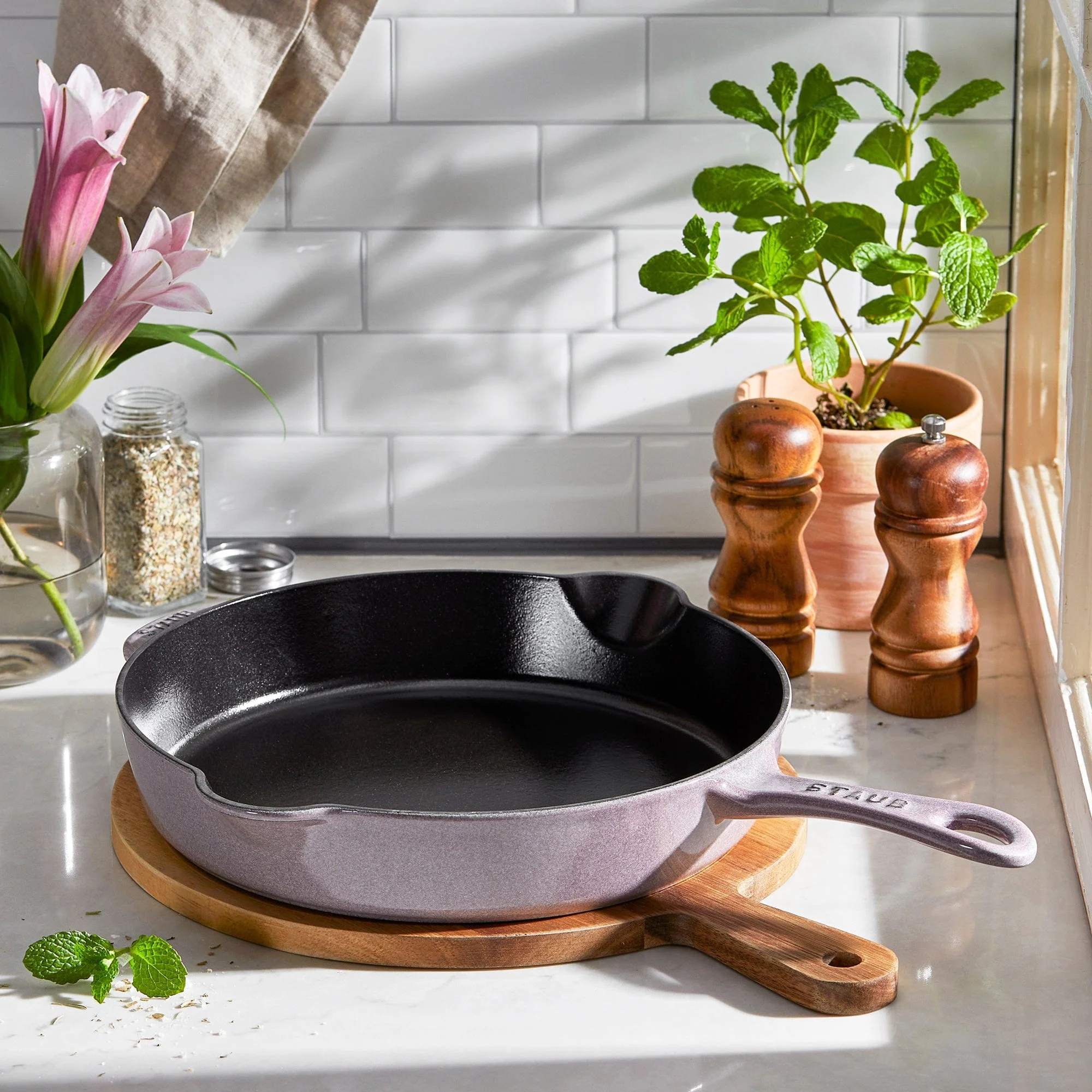 Staub Cast Iron 11-inch Traditional Deep Skillet - Lilac - Image 2
