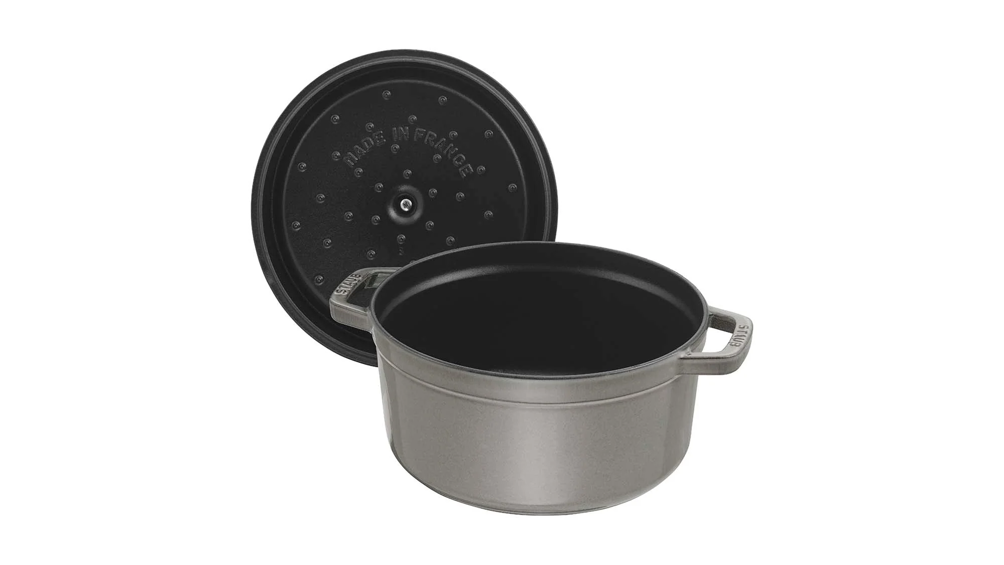 Staub Cast Iron 13.25-qt Round Cocotte, Dutch Oven - Graphite Grey - Image 4