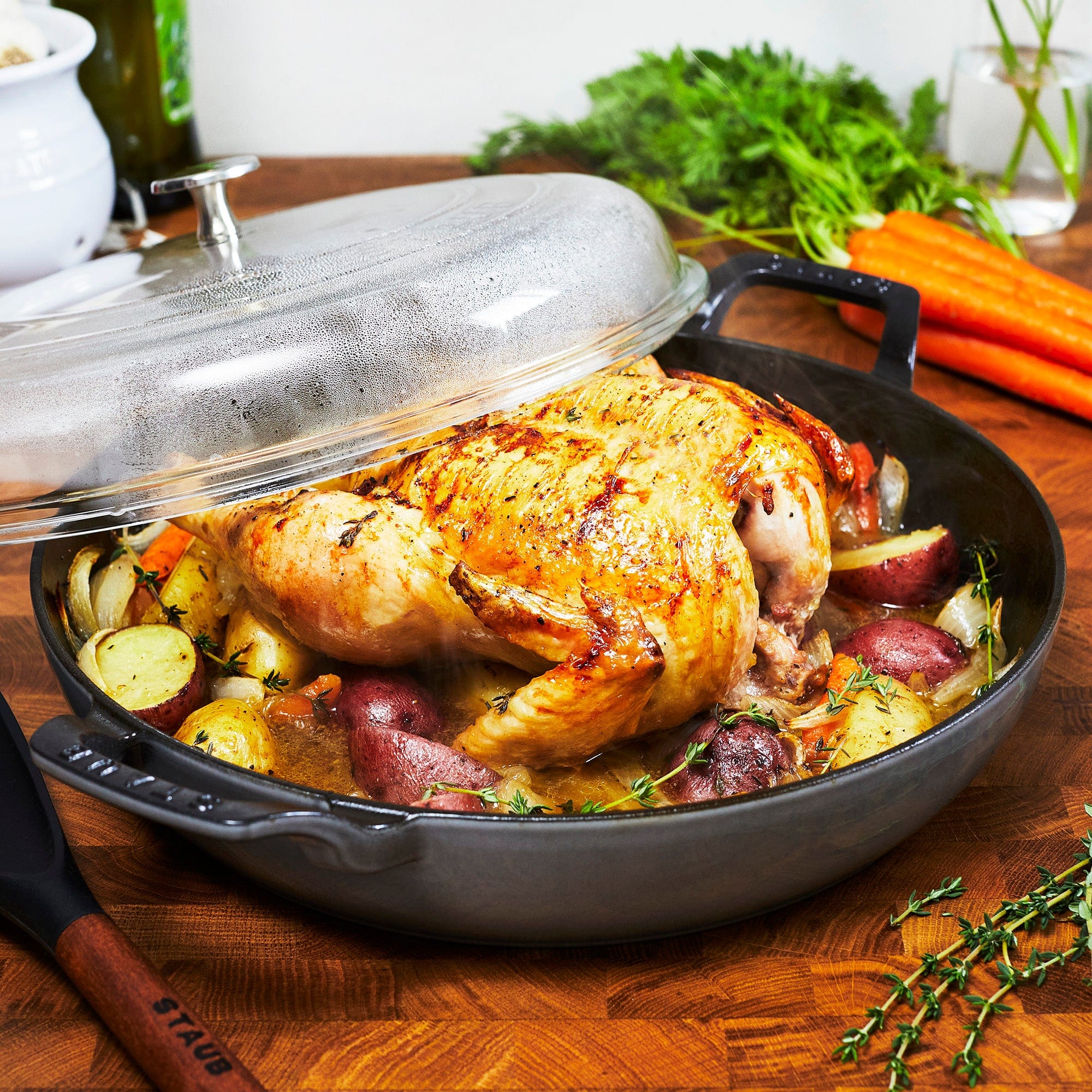 Staub Cast Iron 3.5-qt Braiser with Glass Lid - Graphite Grey - Image 4