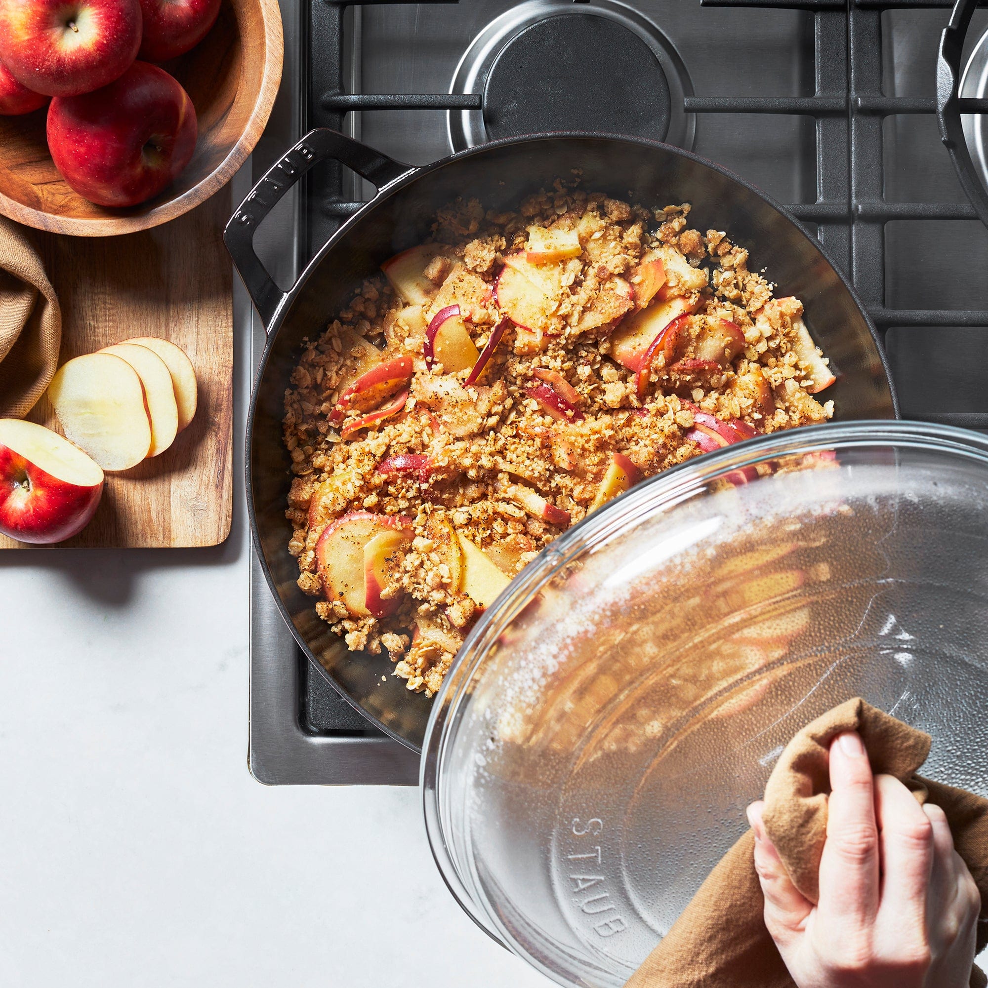 Staub Cast Iron 3.5-qt Braiser with Glass Lid - Grenadine - Image 6