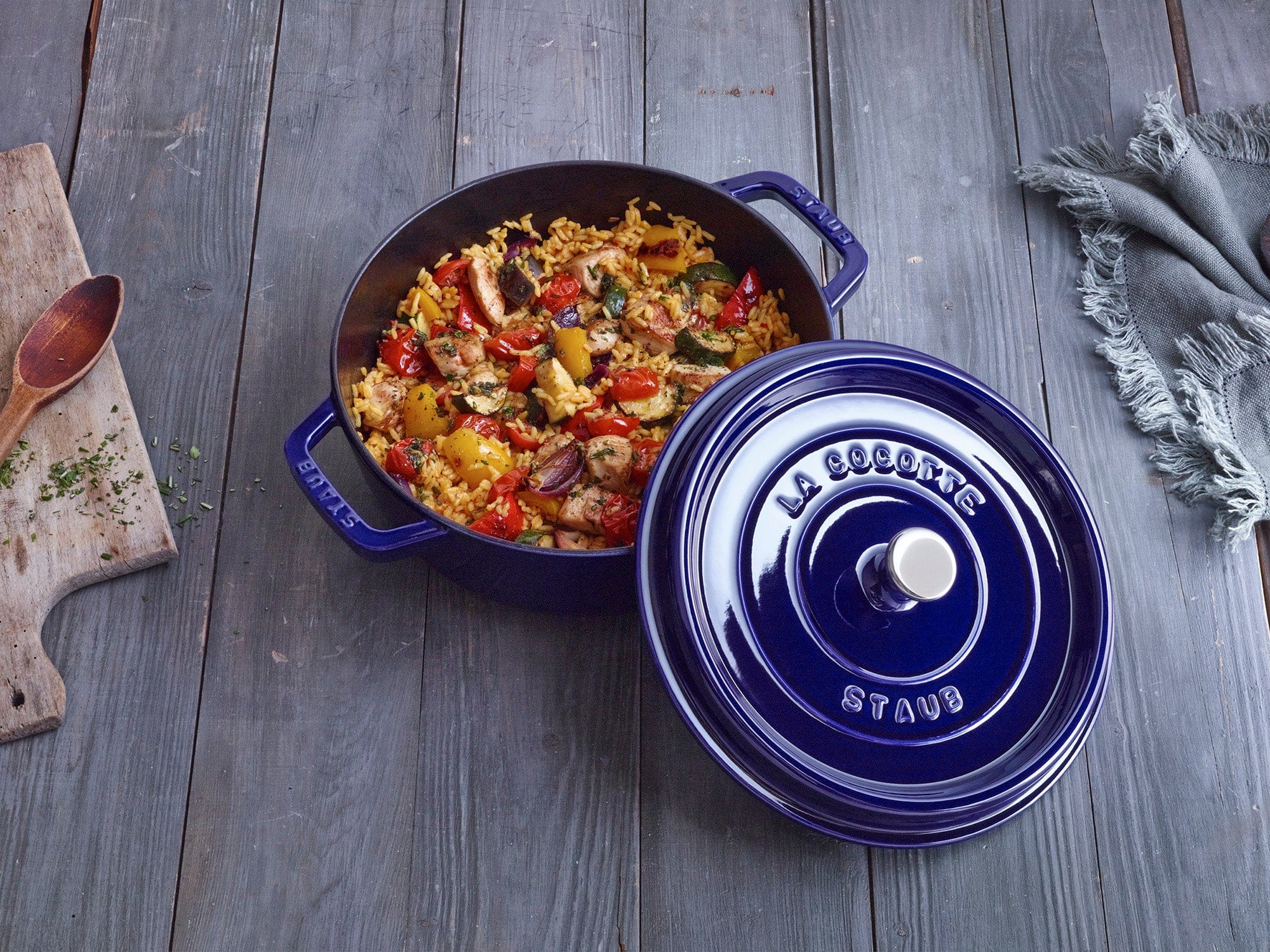 Staub Cast Iron 4-qt Round Cocotte, Dutch Oven - Blue - Image 5