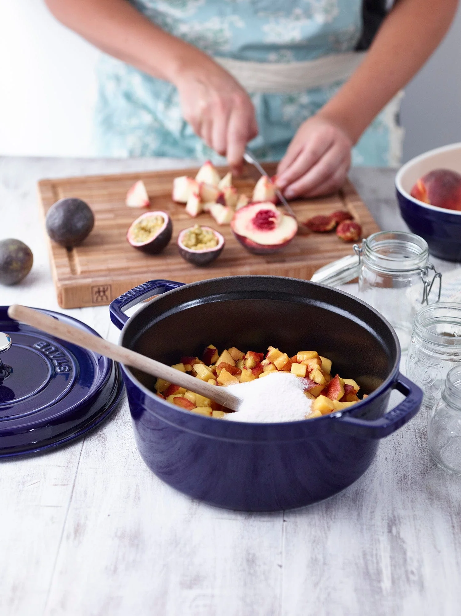 Staub Cast Iron 4-qt Round Cocotte, Dutch Oven - Blue - Image 8
