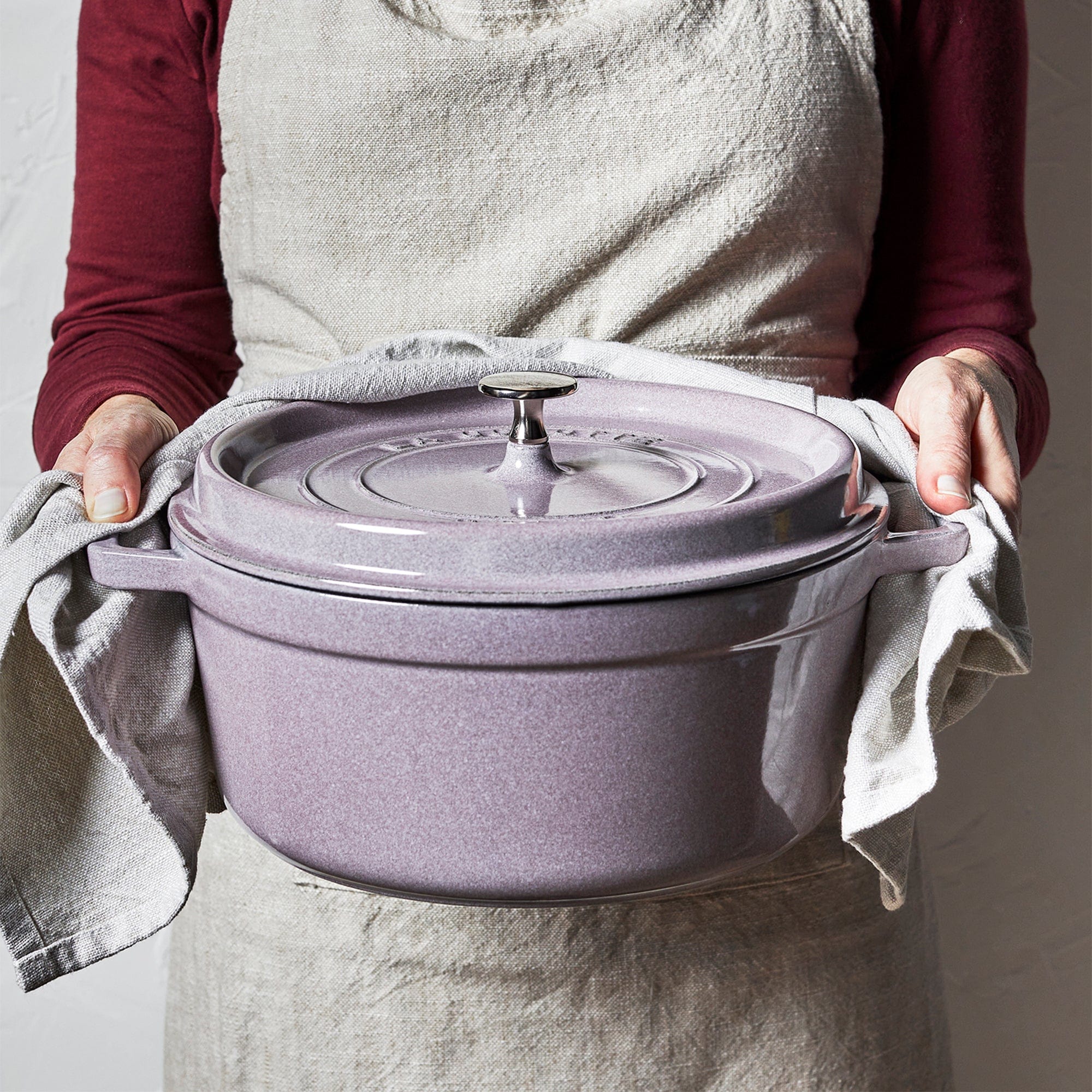 Staub Cast Iron 5.5-qt Round Cocotte, Dutch Oven - Lilac - Image 4