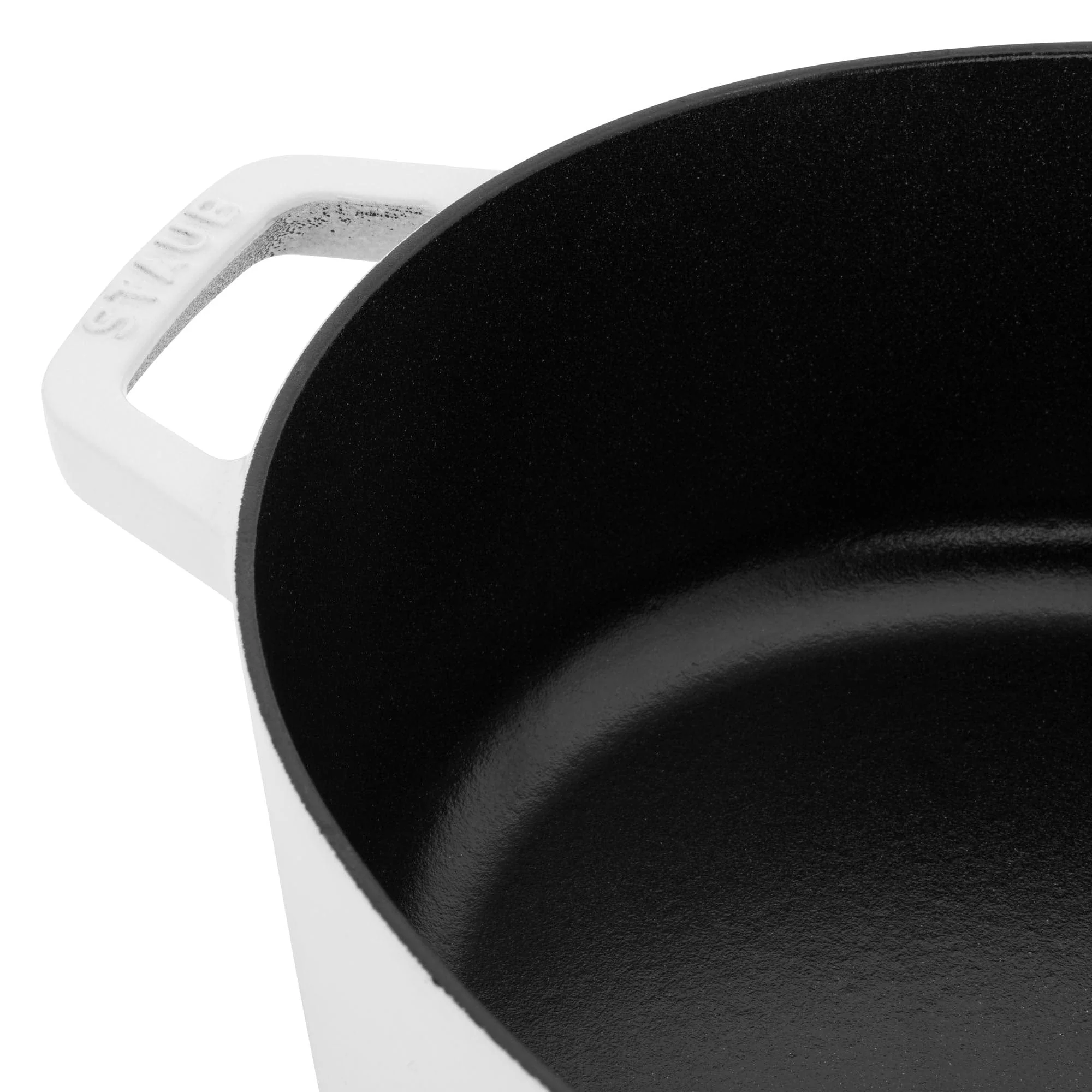 Staub Cast Iron 6.25-qt Shallow Oval Dutch Oven - White - Image 4