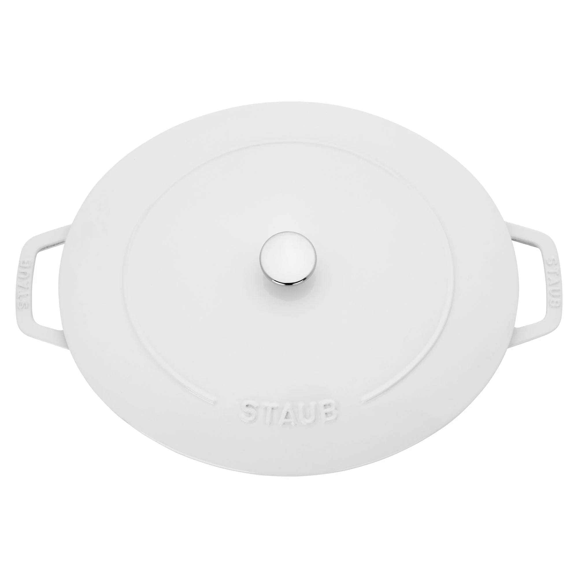 Staub Cast Iron 6.25-qt Shallow Oval Dutch Oven - White - Image 5