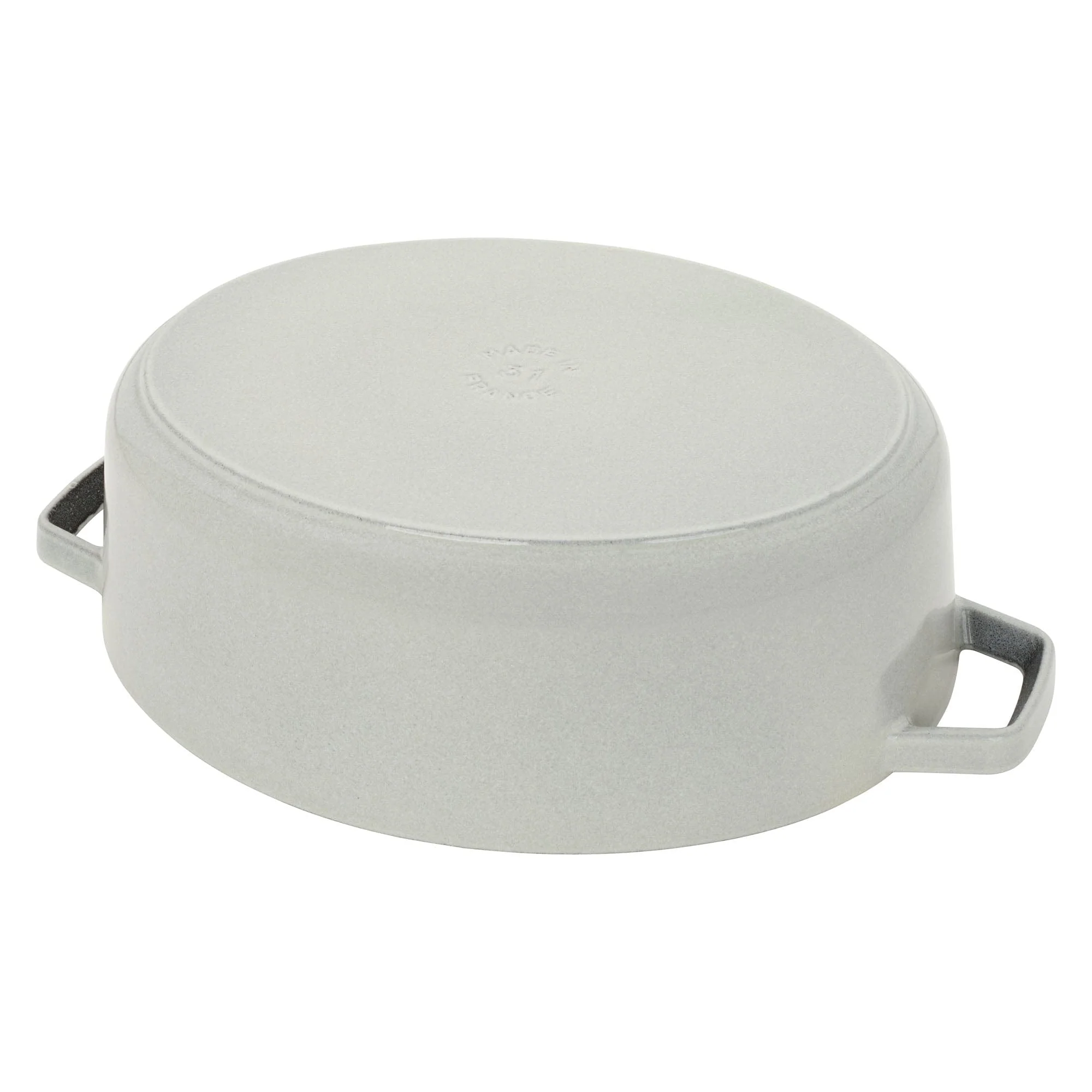 Staub Cast Iron 6.25-qt Shallow Oval Dutch Oven - White Truffle - Image 3