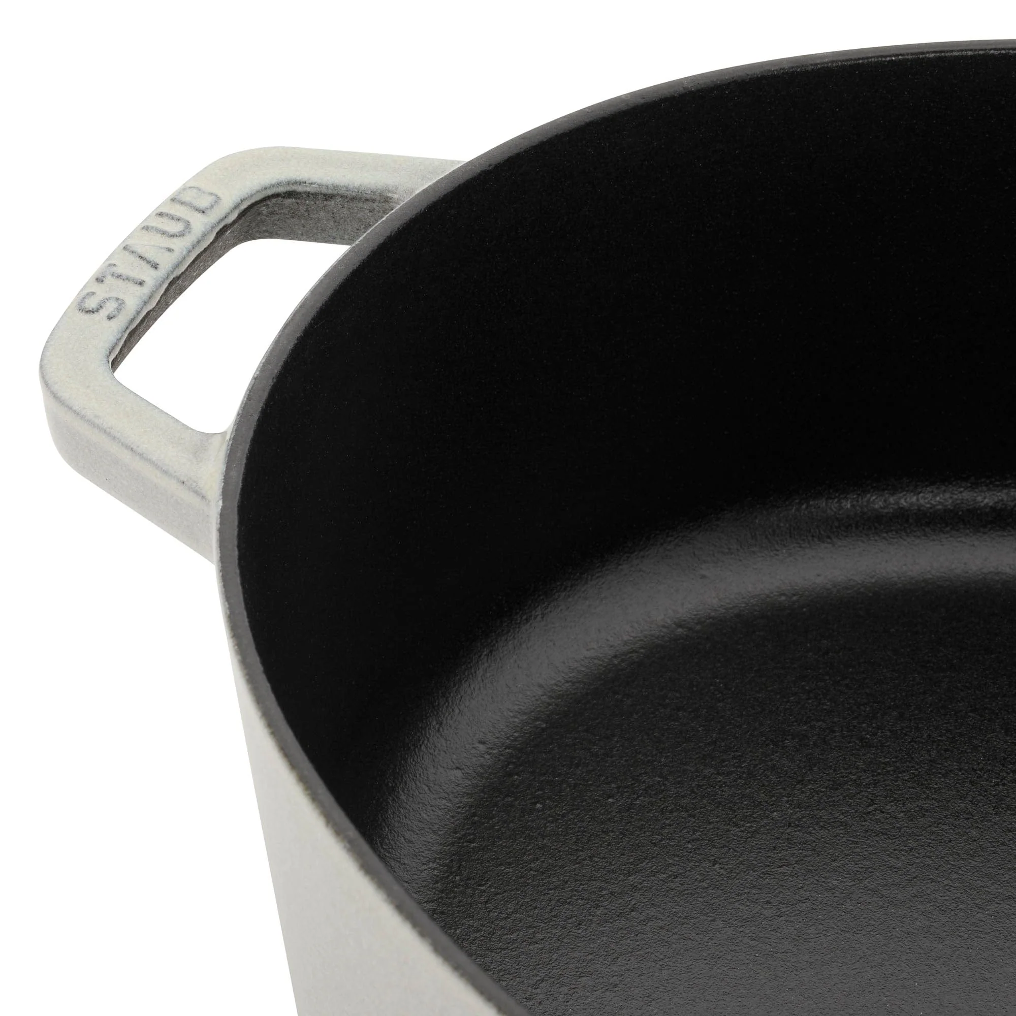 Staub Cast Iron 6.25-qt Shallow Oval Dutch Oven - White Truffle - Image 4