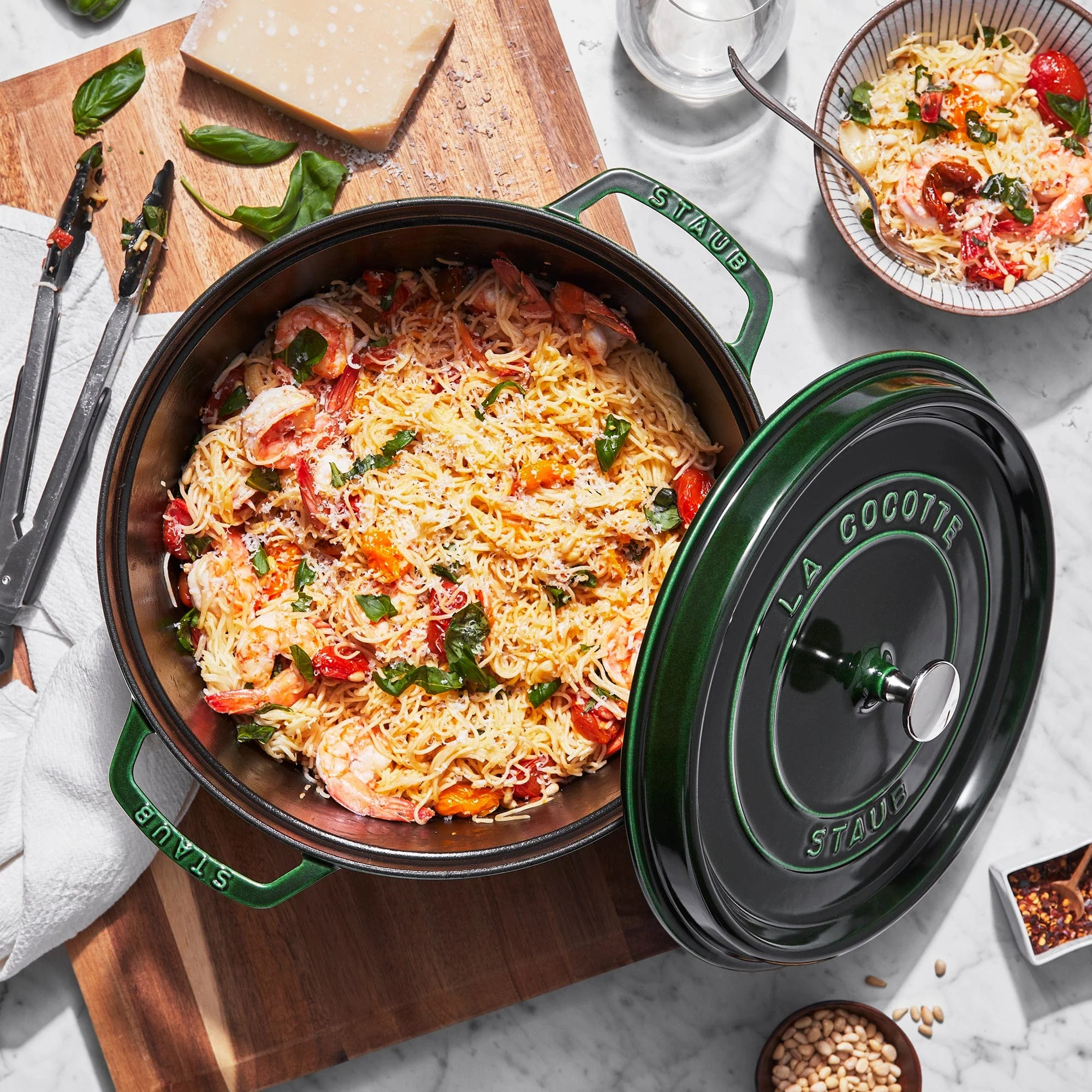 Staub Cast Iron 7-qt Round Cocotte, Dutch Oven - Basil - Image 4