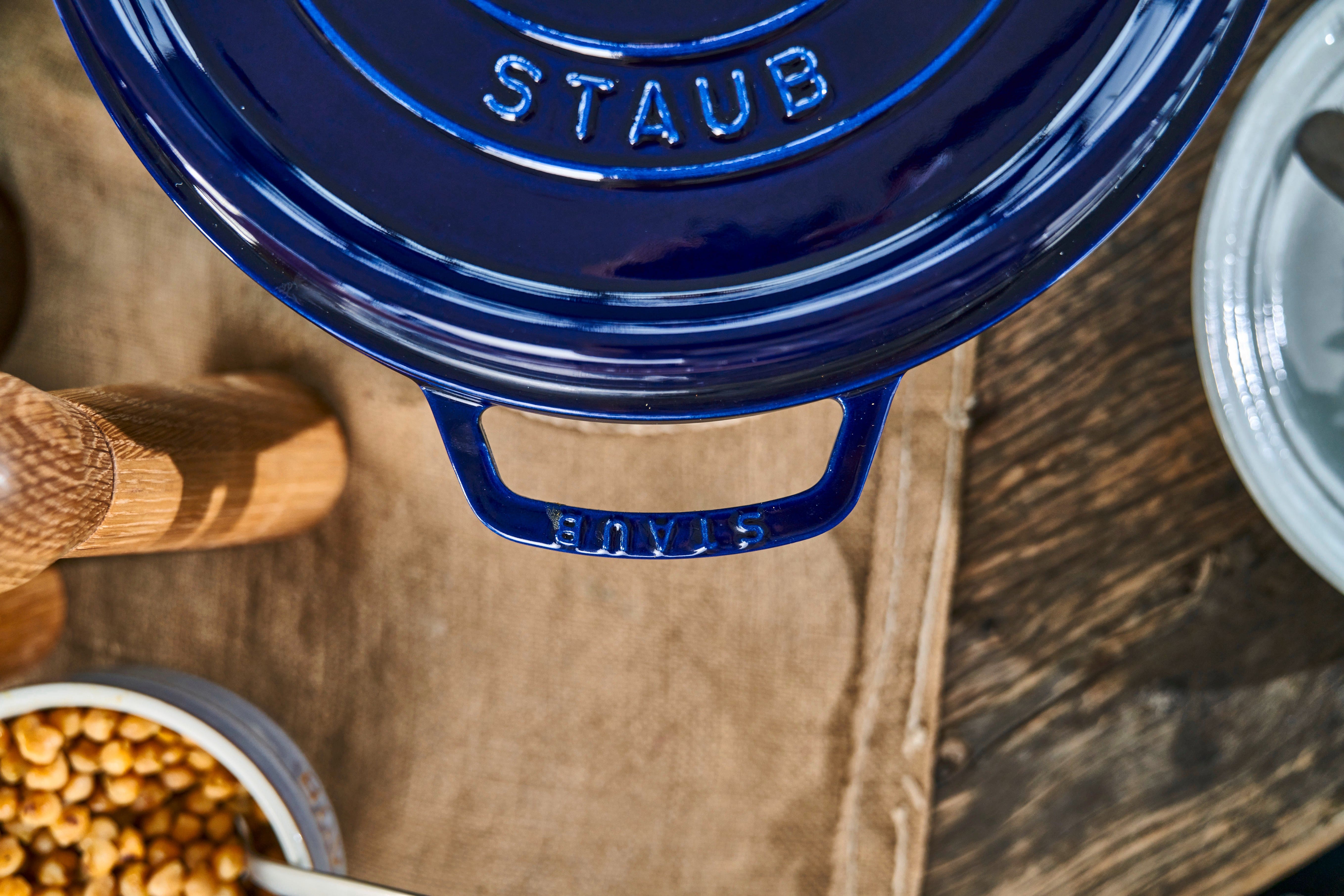Staub Cast Iron 7-qt Round Cocotte, Dutch Oven - Dark Blue - Image 7