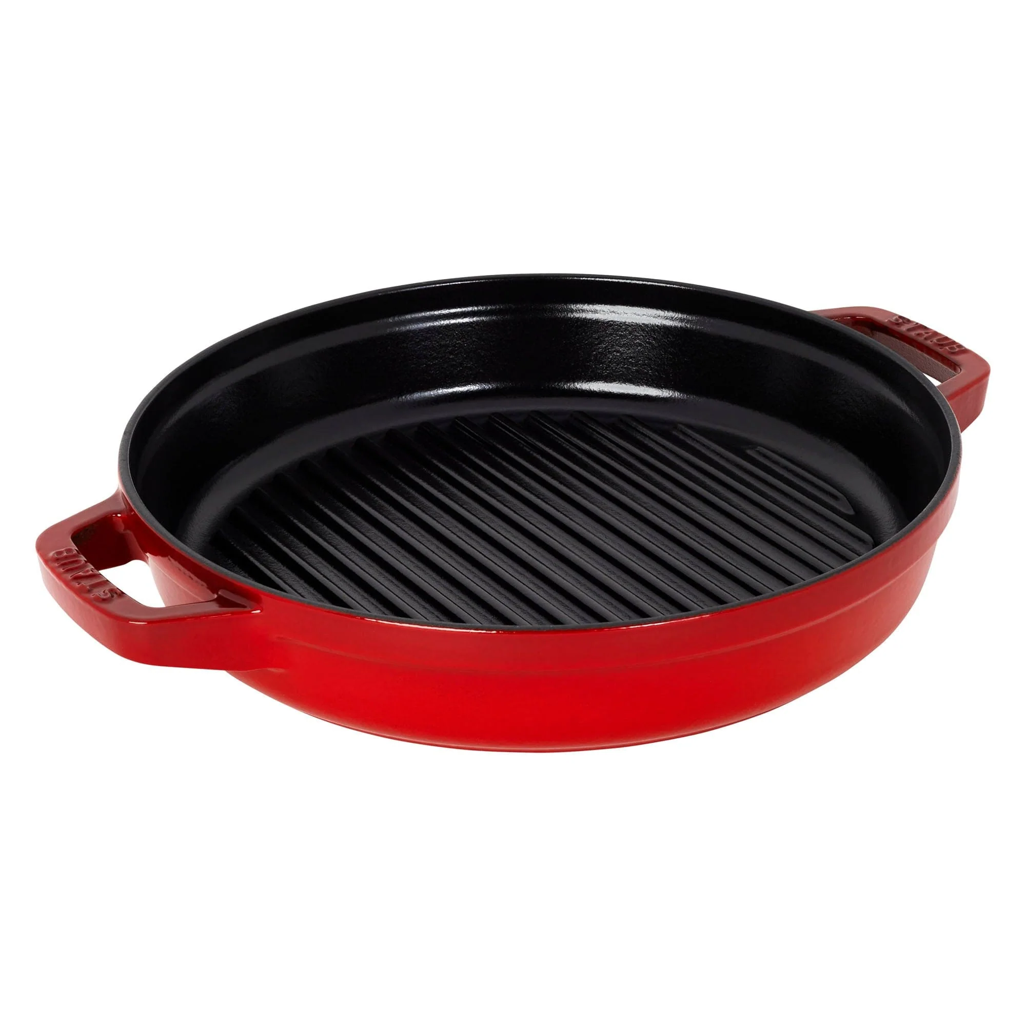 Staub Cast Iron Set 4-pc, Stackable Space-Saving Cookware Set, Dutch Oven with Lid, Cherry - Image 3