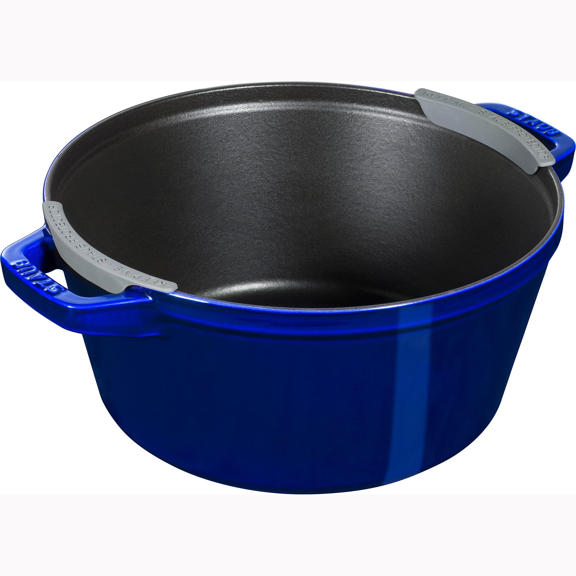 Staub Cast Iron Set 4-pc, Stackable Space-Saving Cookware Set, Dutch Oven with Lid, Dark Blue - Image 5
