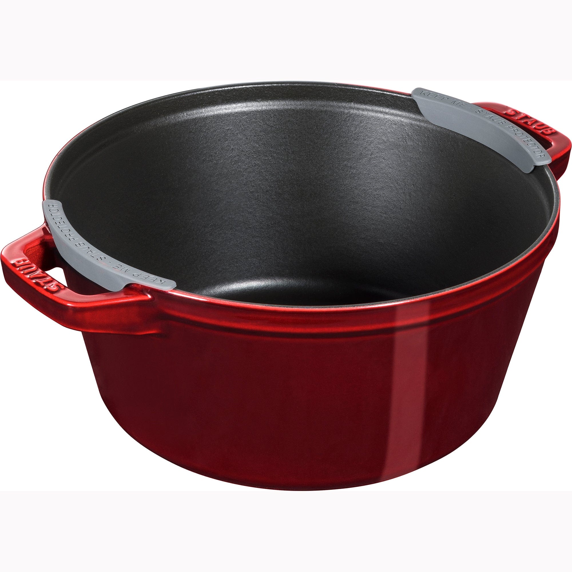 Staub Cast Iron Set 4-pc, Stackable Space-Saving Cookware Set, Dutch Oven with Lid, Grenadine - Image 4