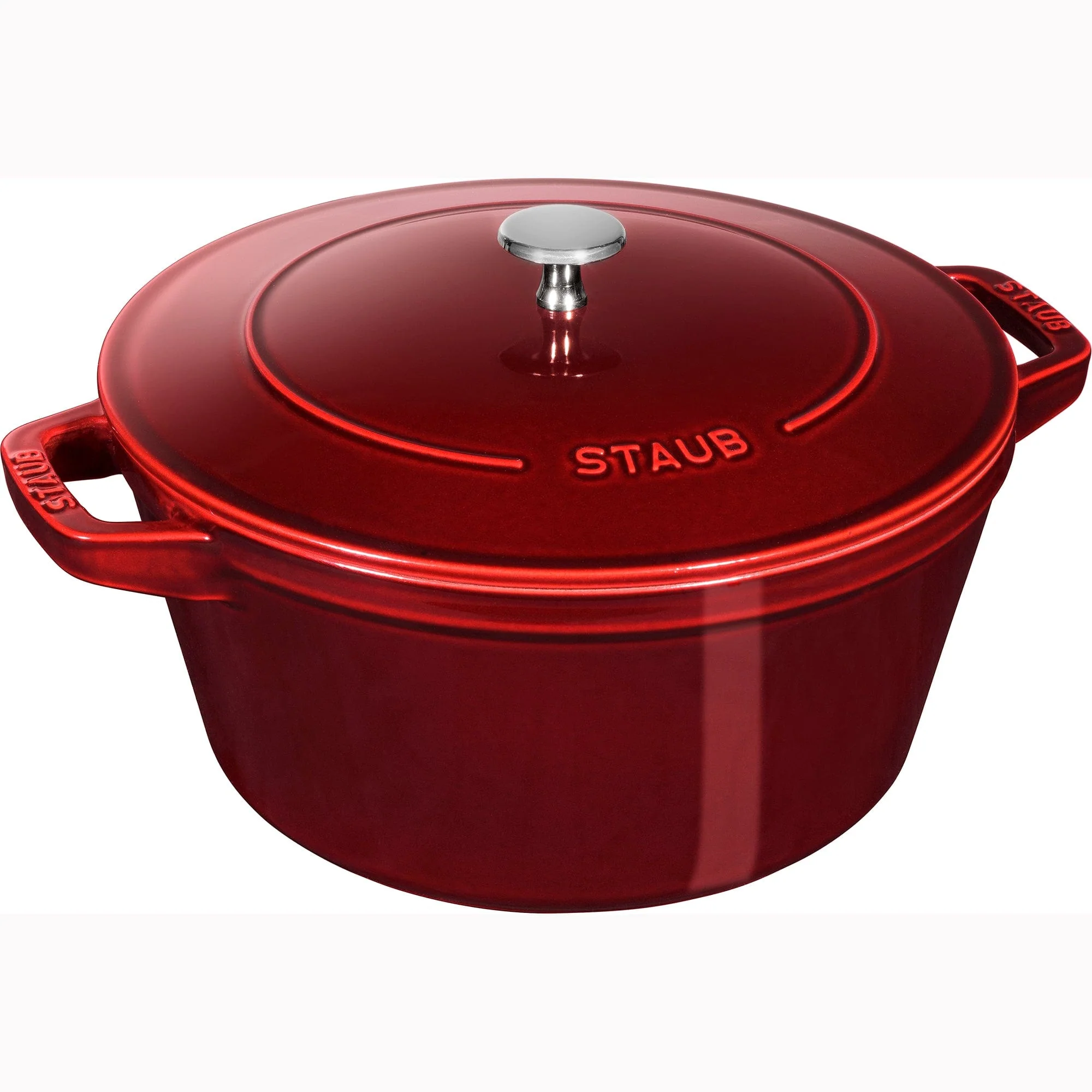 Staub Cast Iron Set 4-pc, Stackable Space-Saving Cookware Set, Dutch Oven with Lid, Grenadine - Image 5