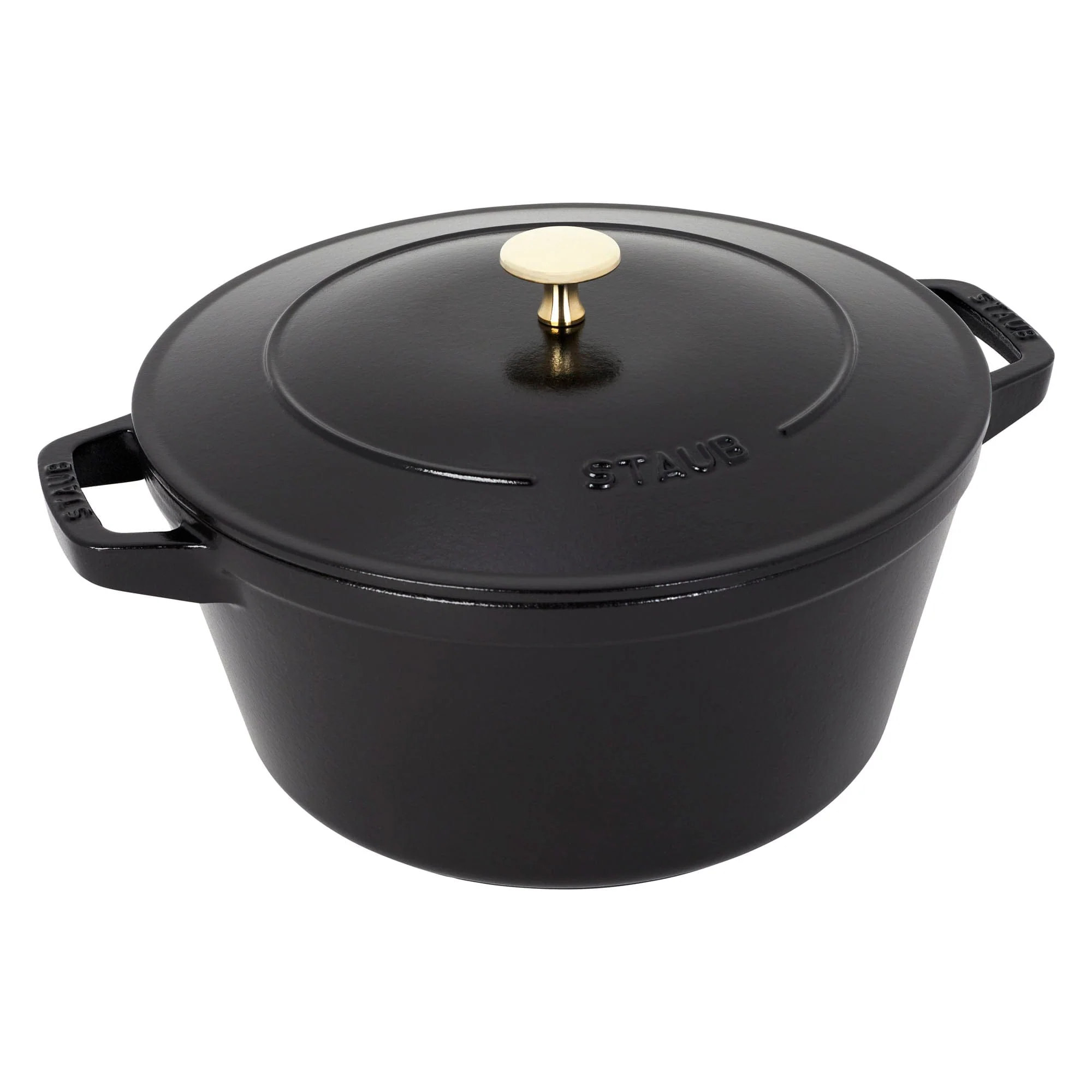 Staub Cast Iron Set 4-pc, Stackable Space-Saving Cookware Set, Dutch Oven with Lid, Matte Black - Image 5