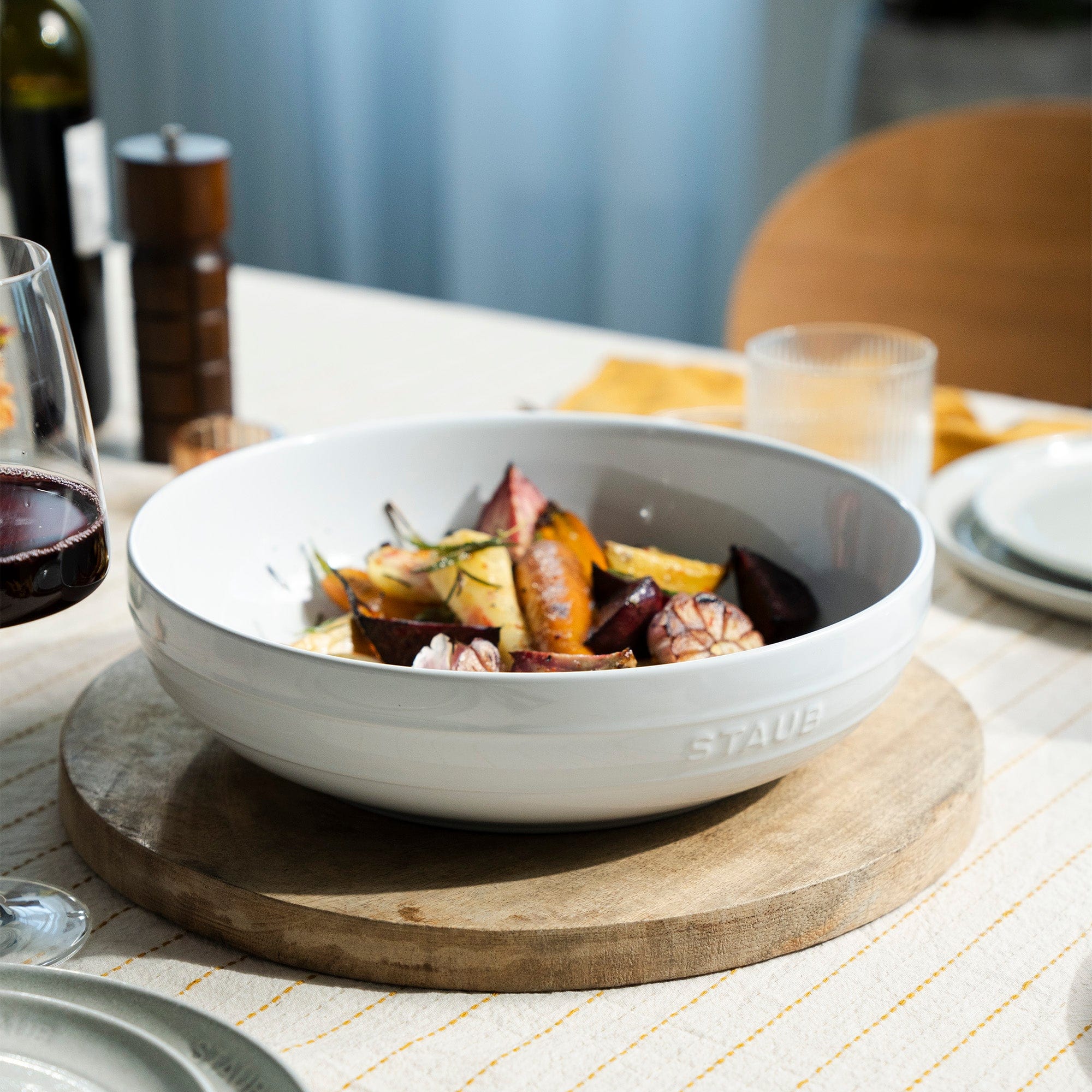 Staub Ceramic 11.5-inch Shallow Serving Bowl - White - Image 3