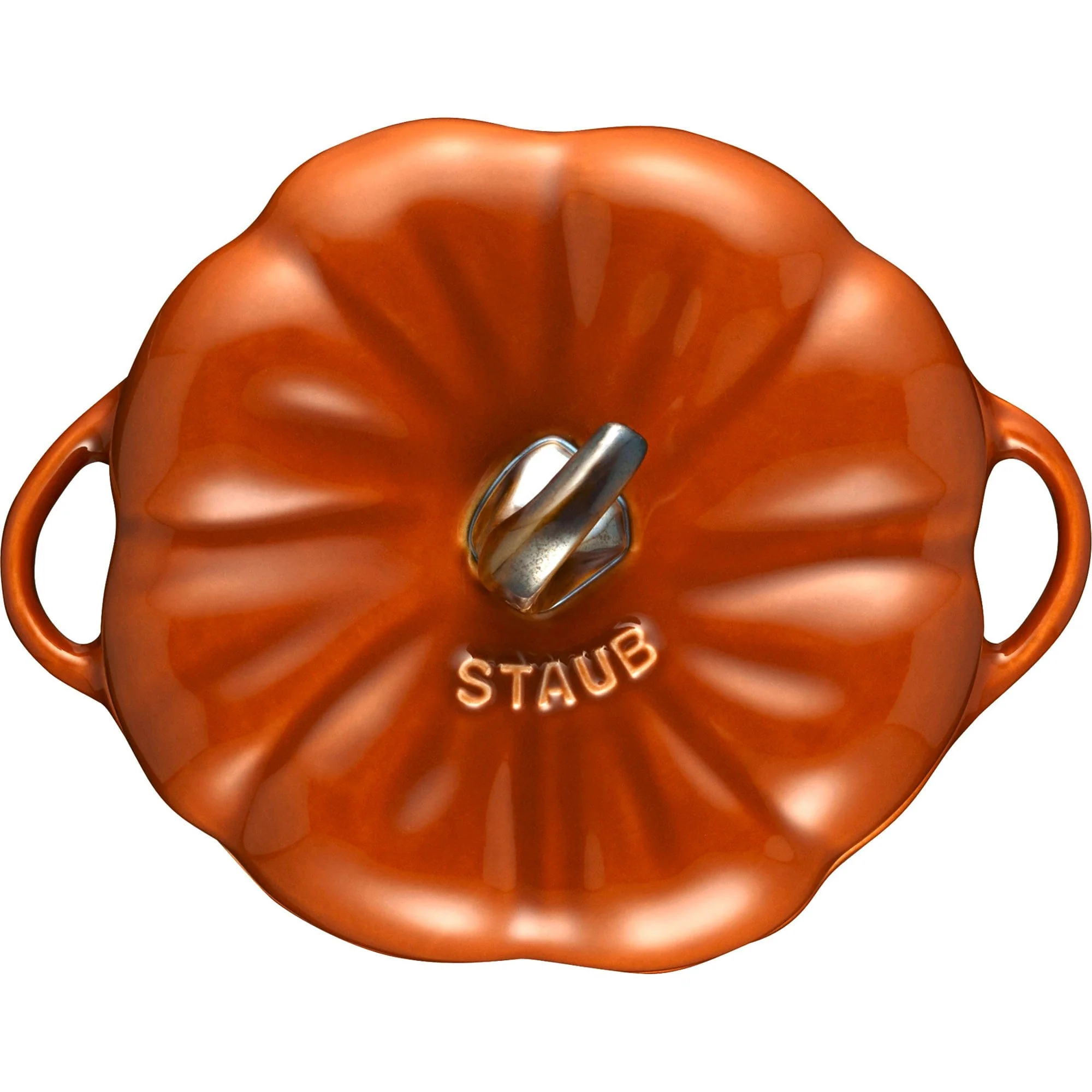 Staub Ceramic 16-oz Petite Pumpkin Cocotte - Burnt Orange - Image 4