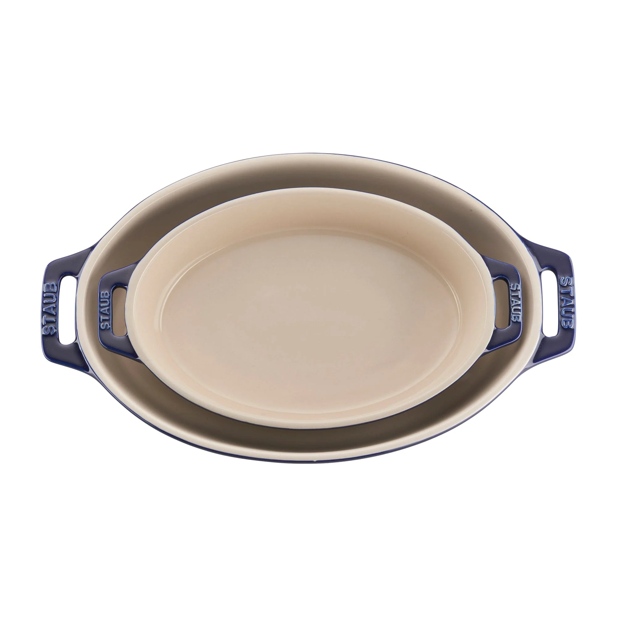 Staub Ceramic 2-pc Oval Baking Dish Set - Dark Blue - Image 2