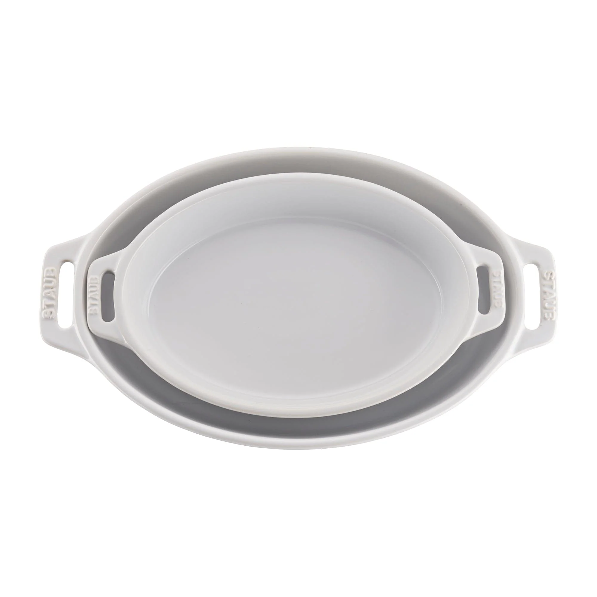 Staub Ceramic 2-pc Oval Baking Dish Set - White - Image 2