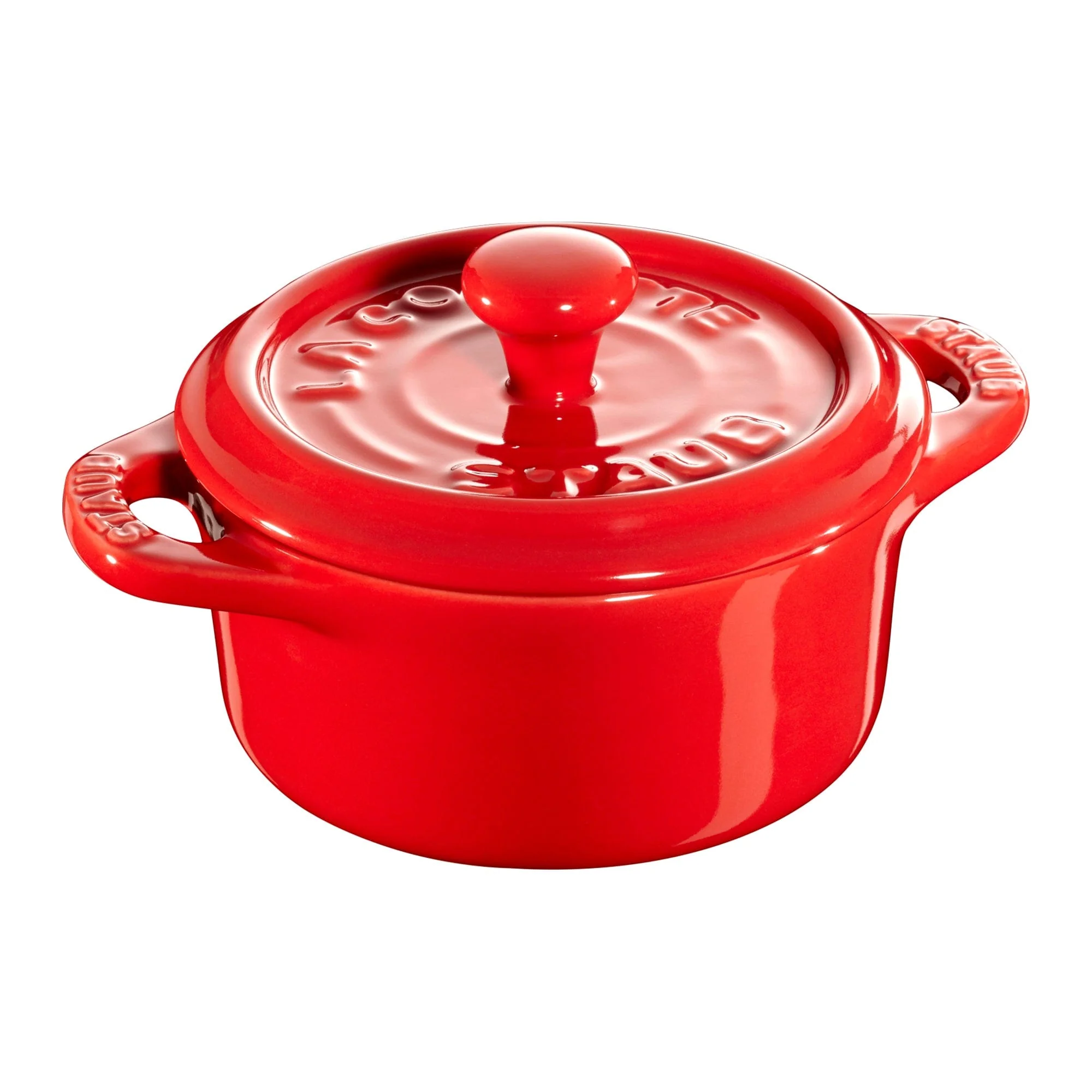 Staub Ceramic 3-pc Mini Round Cocotte Set - Cherry - Image 2