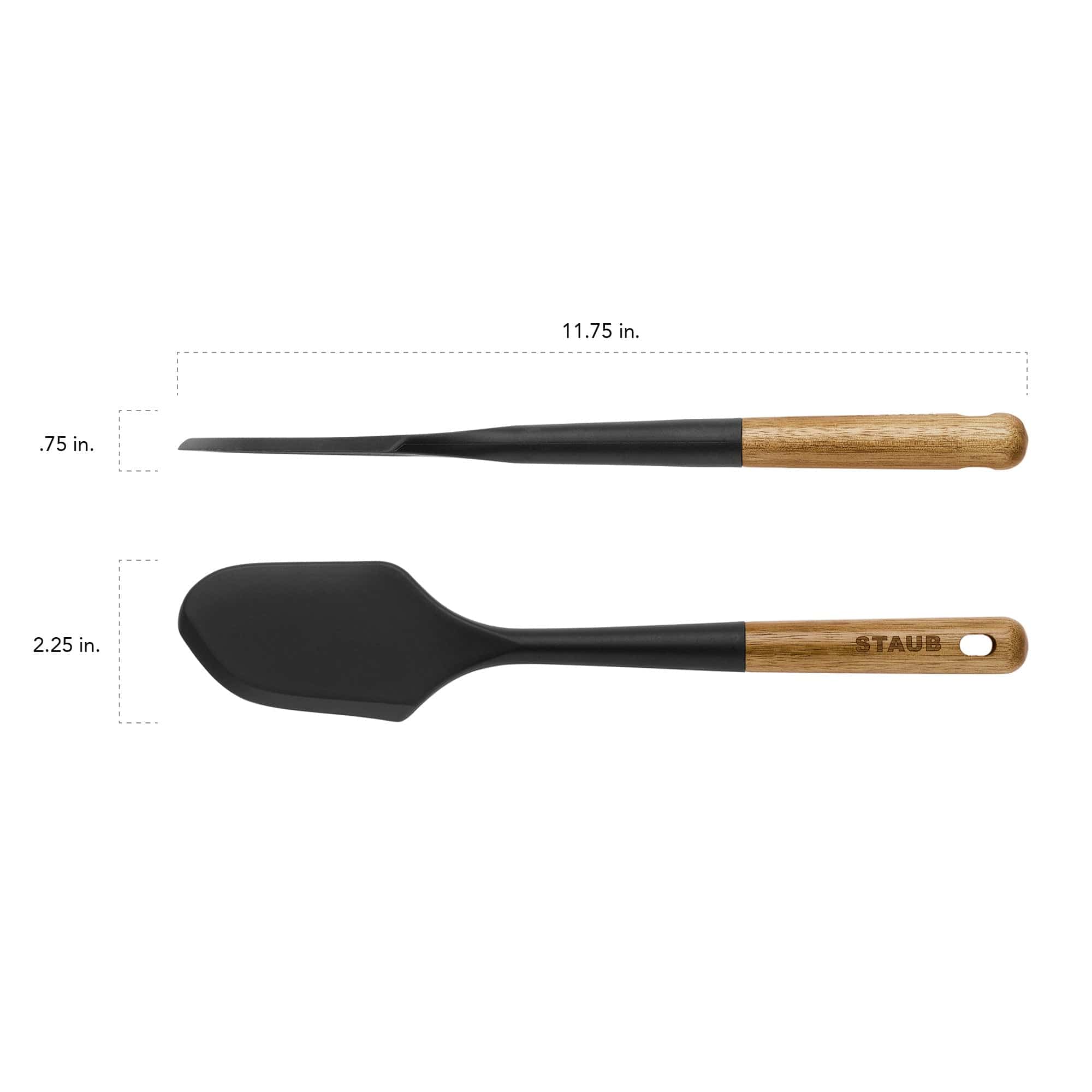 Staub Silicone Spatula, BPA-Free Cooking Utensil with Wood Handle - Image 3