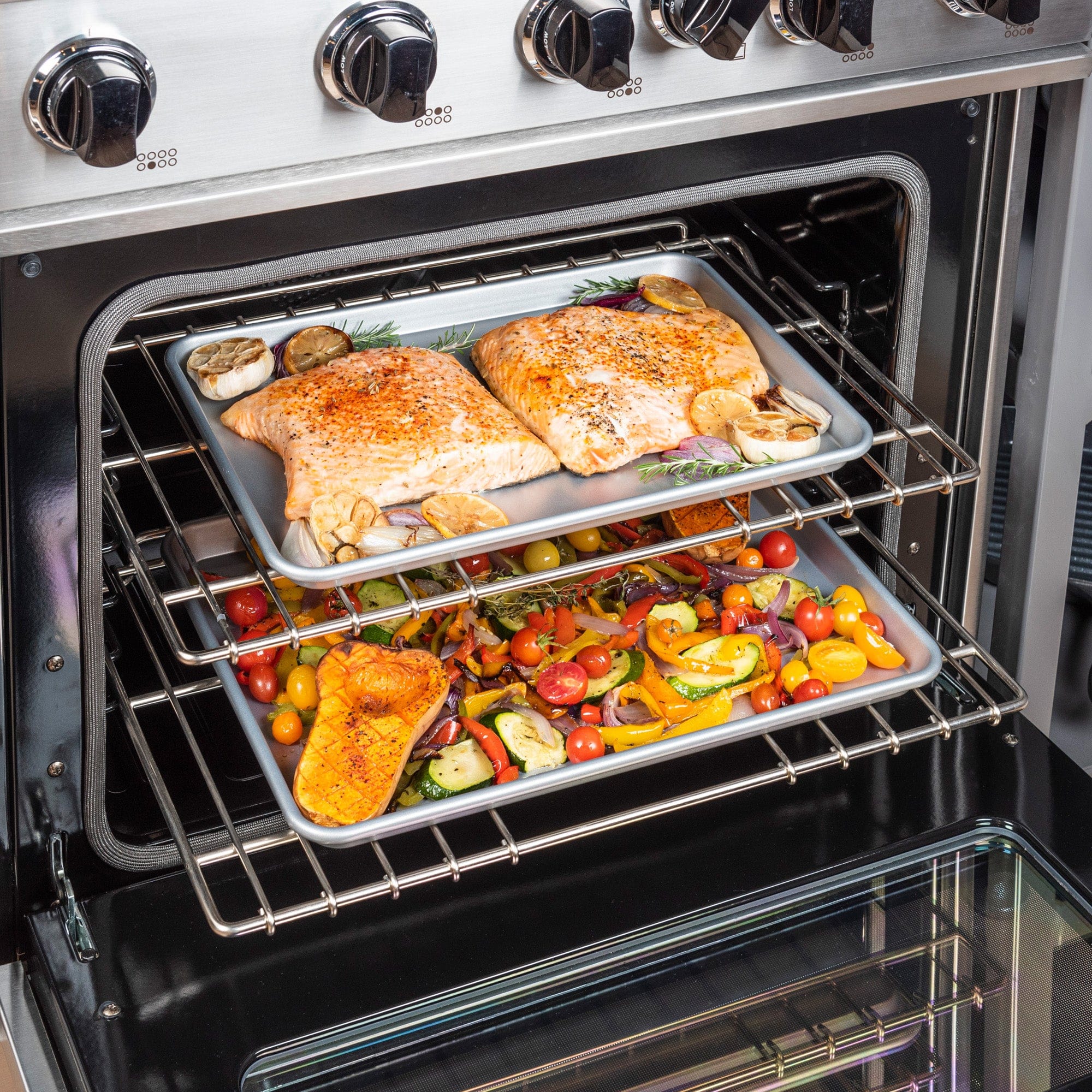 Viking 2-pc Nonstick Baking Sheet Set, Large & Medium, 0.8mm Gauge, Aluminized Steel - Image 3