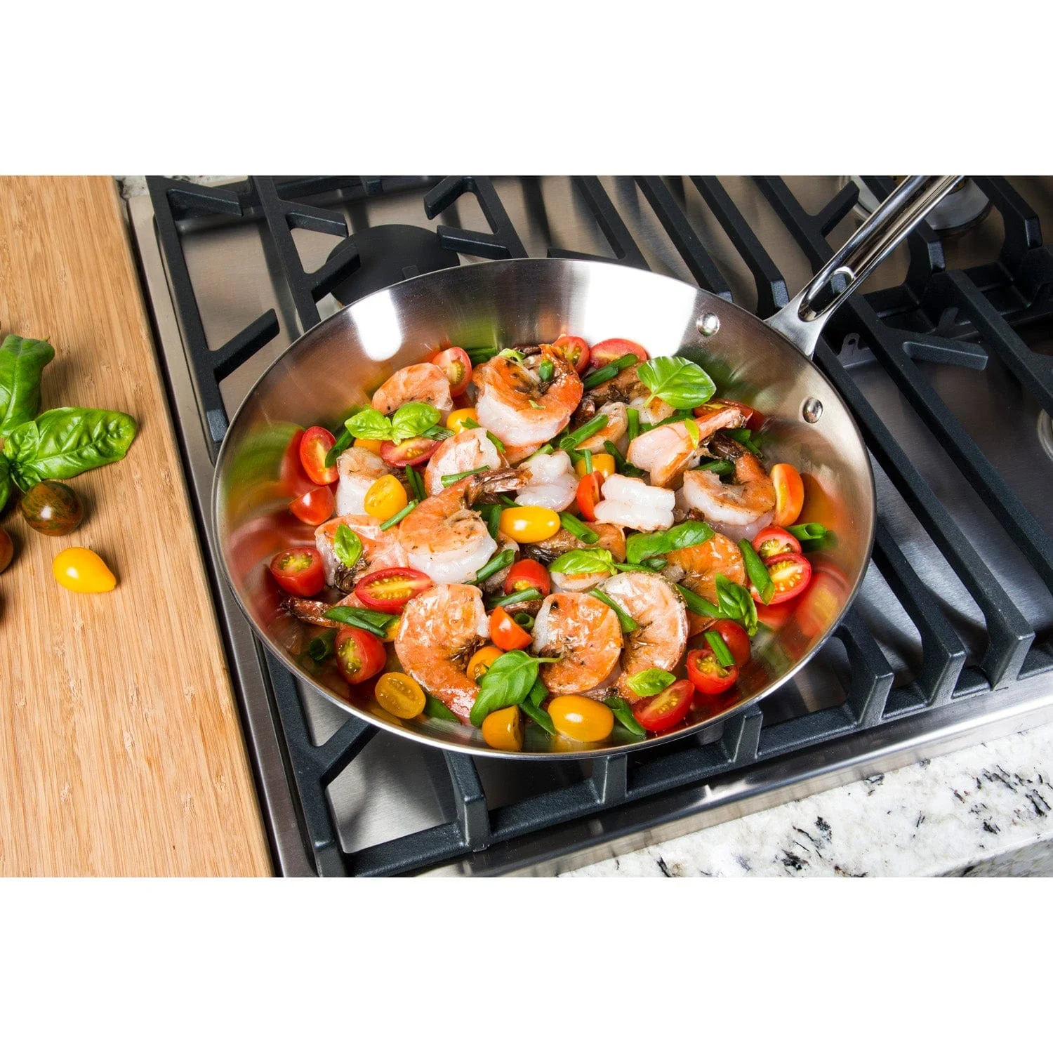 Viking Contemporary 3-Ply 12-inch Fry Pan, Mirror Finish - Image 2