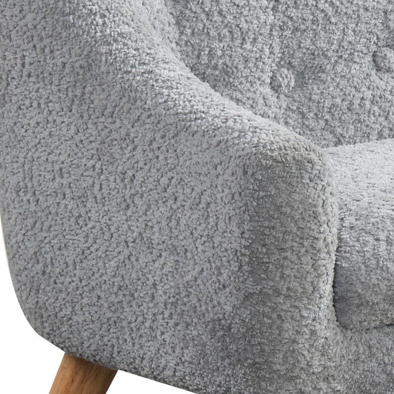 Willow & Hearth Amelia 28"W Gray Chenille Kids Sofa with Tufted Back and Wooden Legs - Image 5