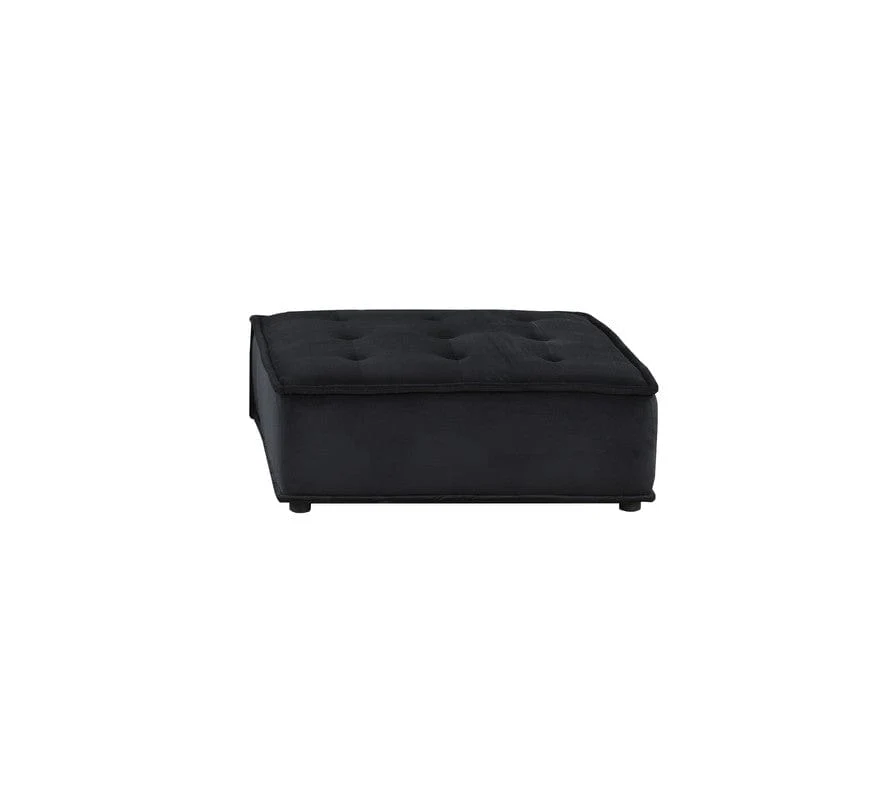 Willow & Hearth Anna 160"W Black Velvet 6-Seater U-Shape Modular Sectional Sofa - Image 5