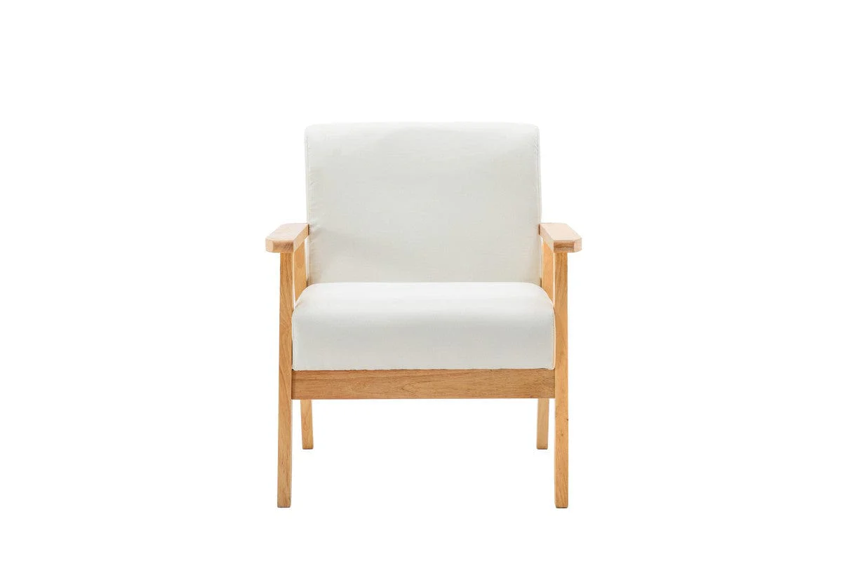 Willow & Hearth Bahamas 25"W Beige Linen Fabric Chair - Image 3