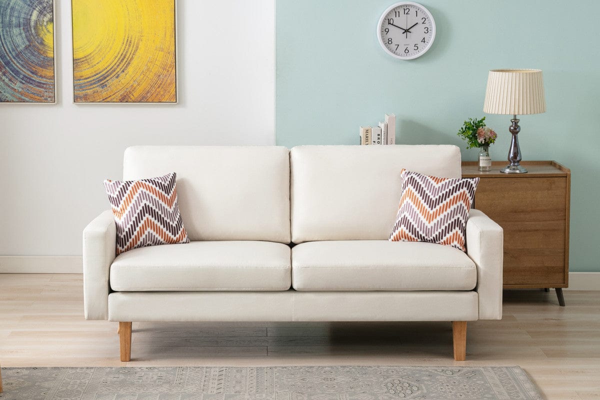 Willow & Hearth Bahamas 70"W Beige Linen Sofa and Chair Set with 2 Throw Pillows - Image 3